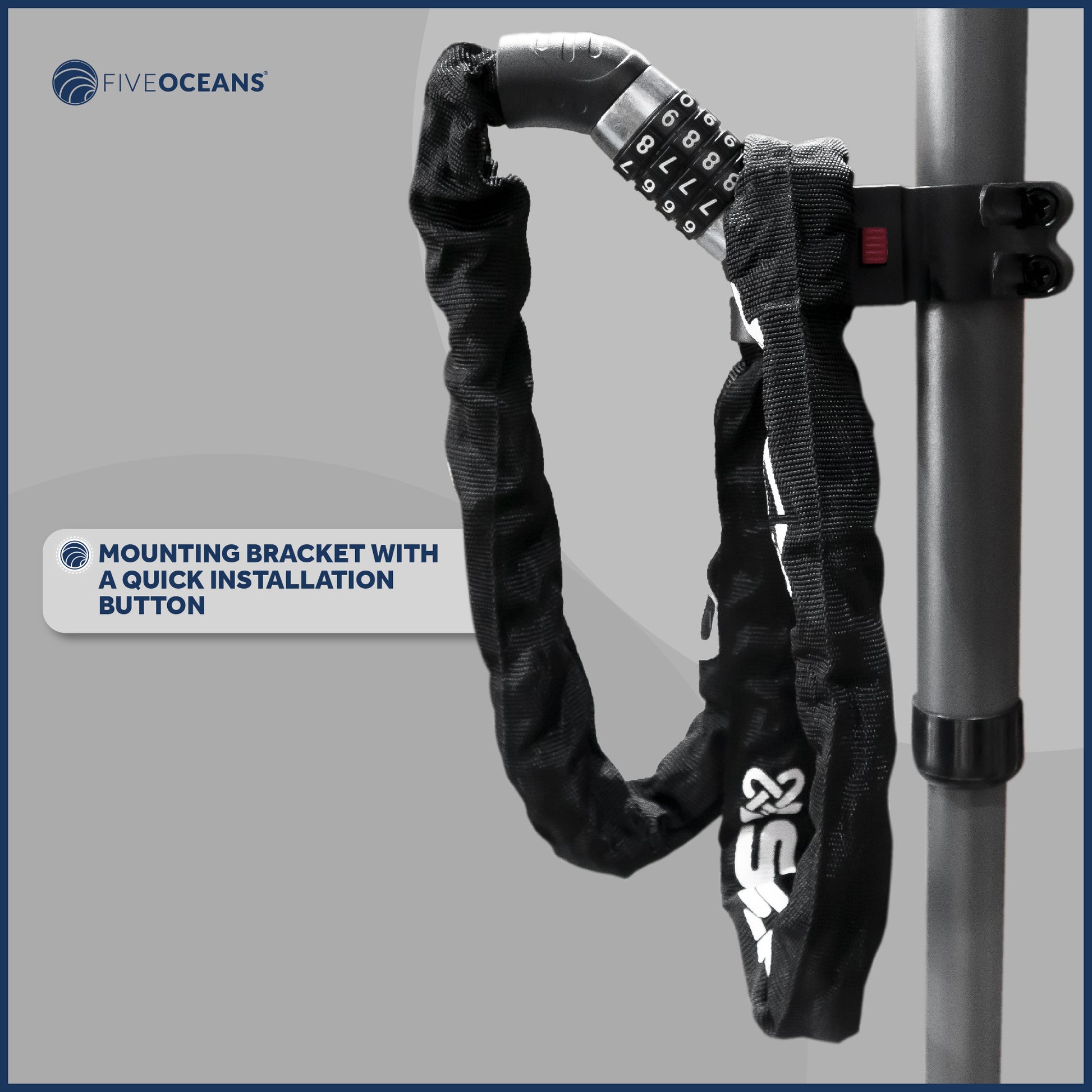 Bike Chain Lock, Combination Anti Theft, 4' - FO3958 - Five Oceans
