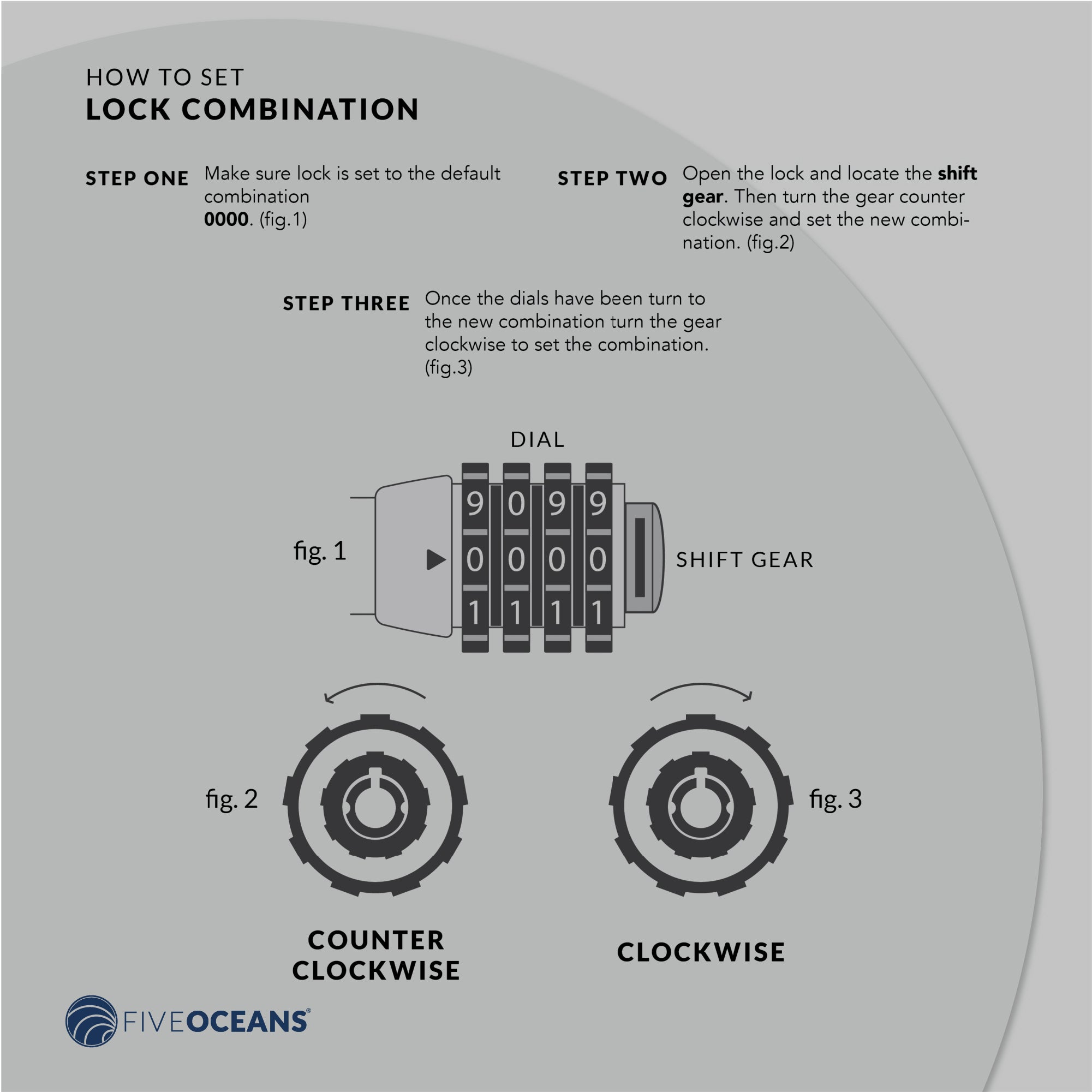 Bike Chain Lock, Combination Anti Theft, 4' - FO3958 - Five Oceans