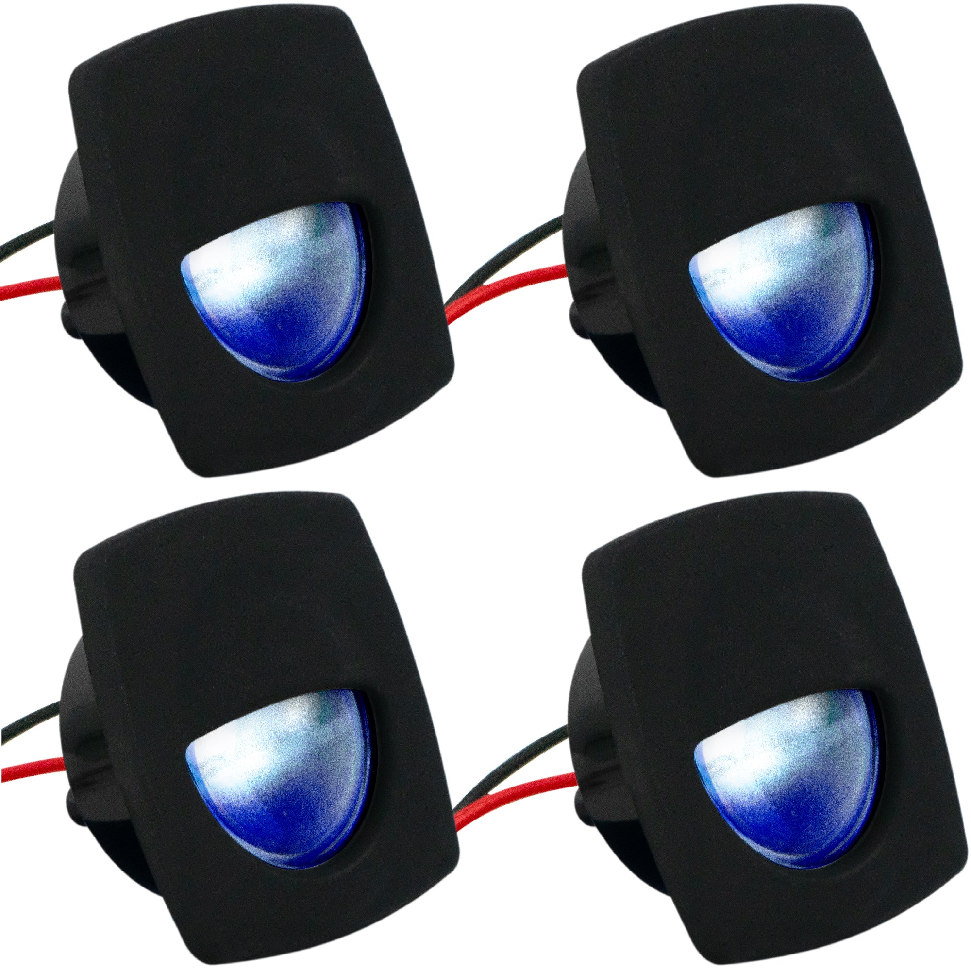 LED Courtesy Companion Way Light, Square, Blue light, 4-pack - FO4002-M4 - Five Oceans