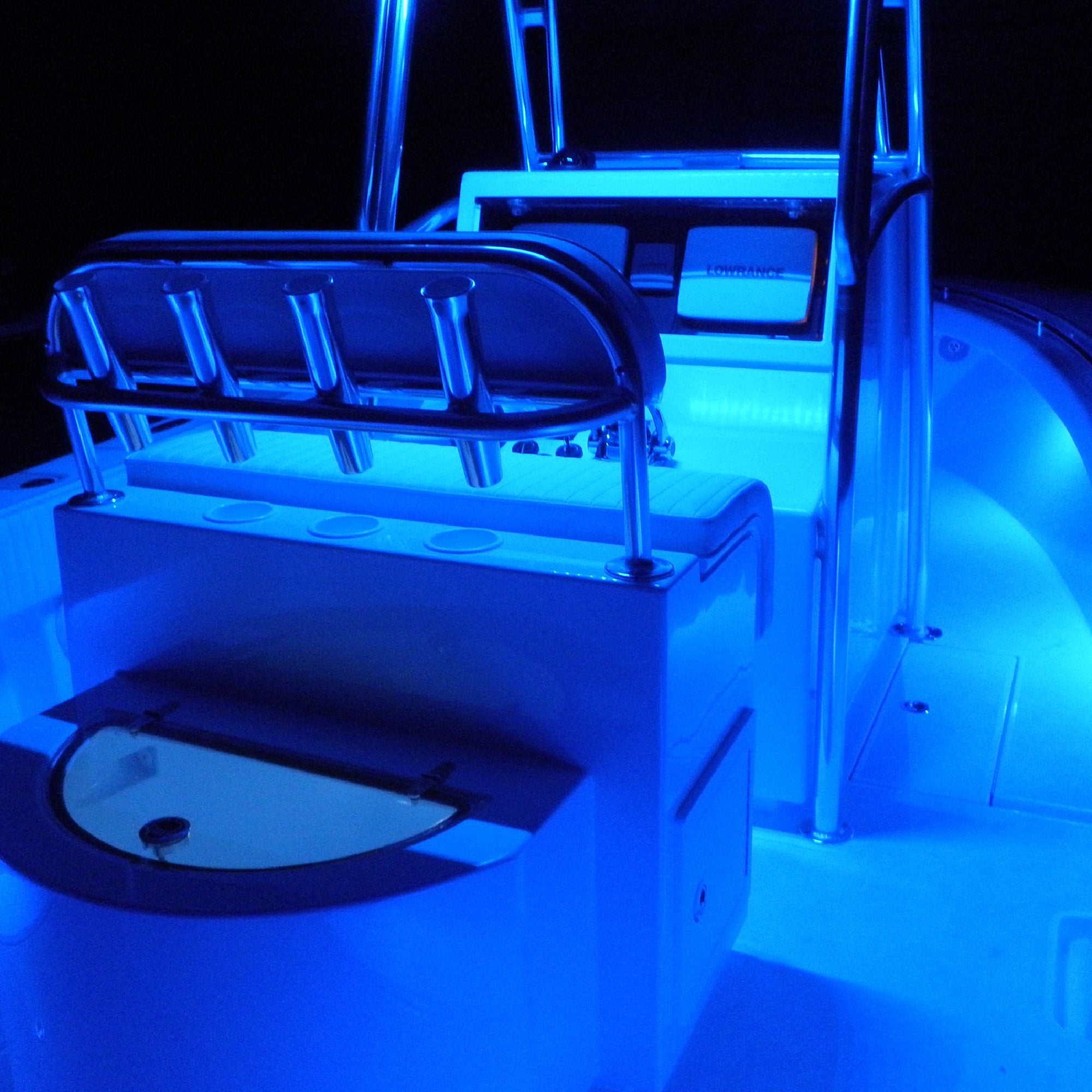 LED Courtesy Companion Way Light, Square, Blue light - FO4002 - Five Oceans
