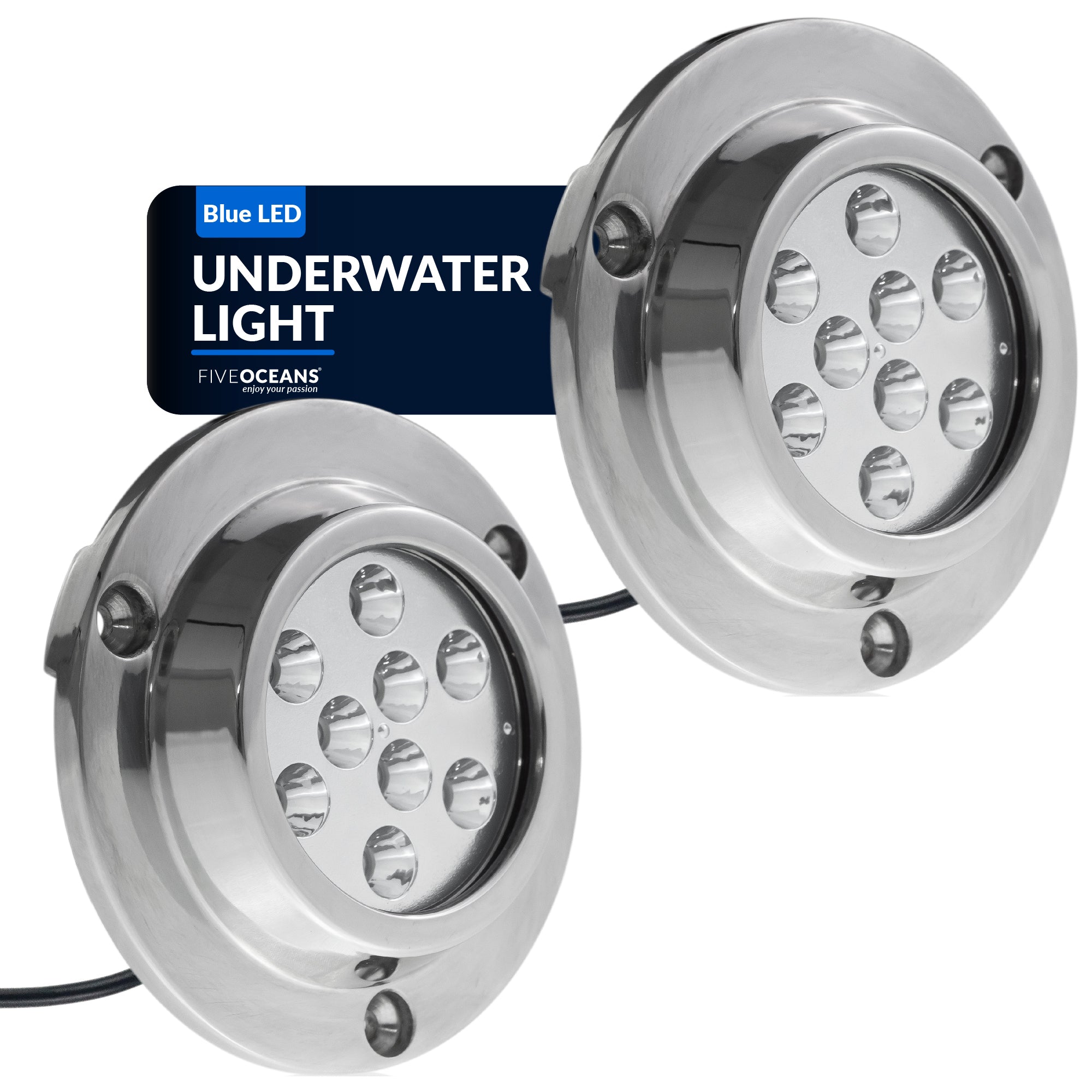 Underwater Light, Stainless Steel, Blue LED, 2-Pack - FO4005-M2
