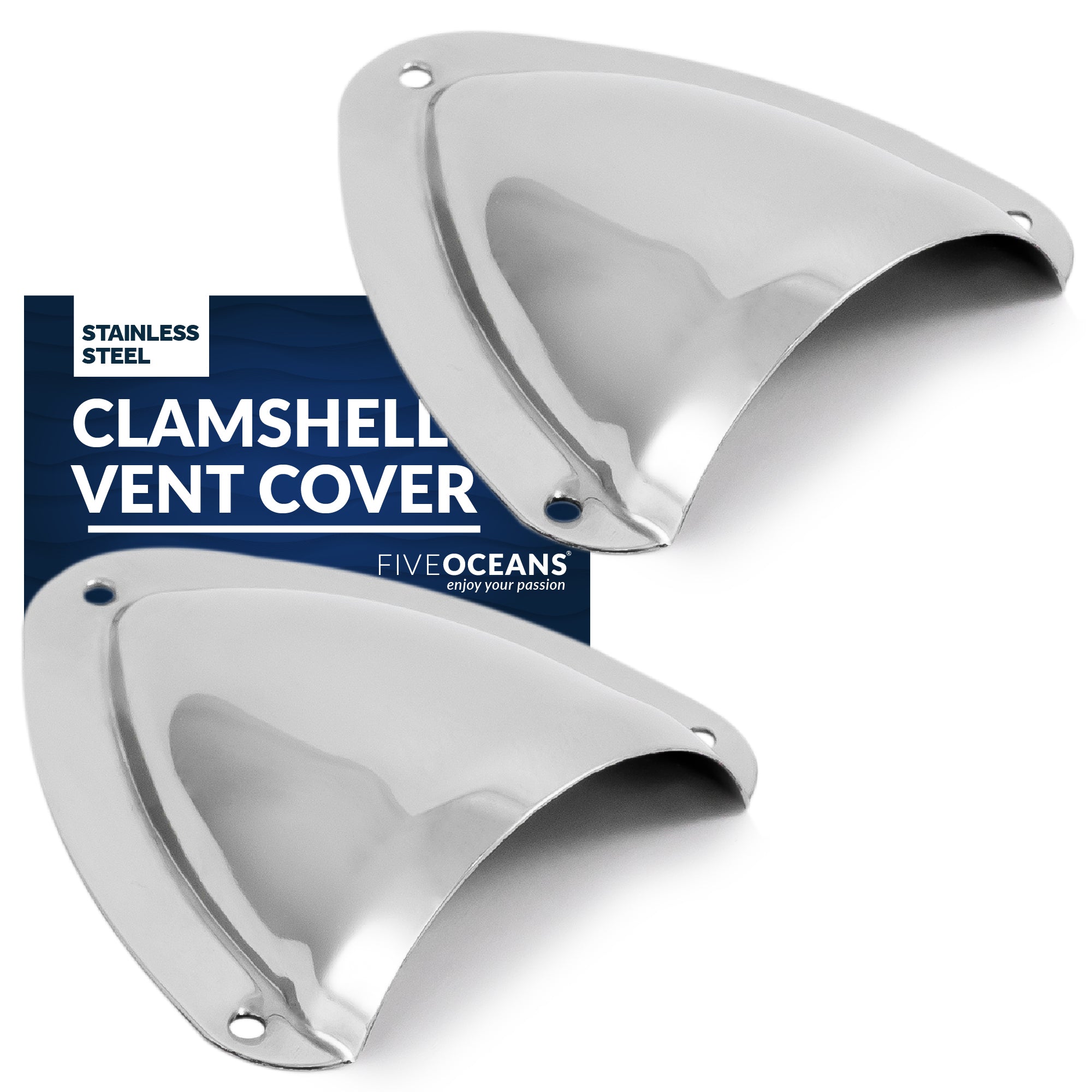 Clamshell Vent Cover, Opening 1" H x 2-1/2" W, Base 3-11/16" L x 3-7/16" W, 2-Pack - FO4010-M2