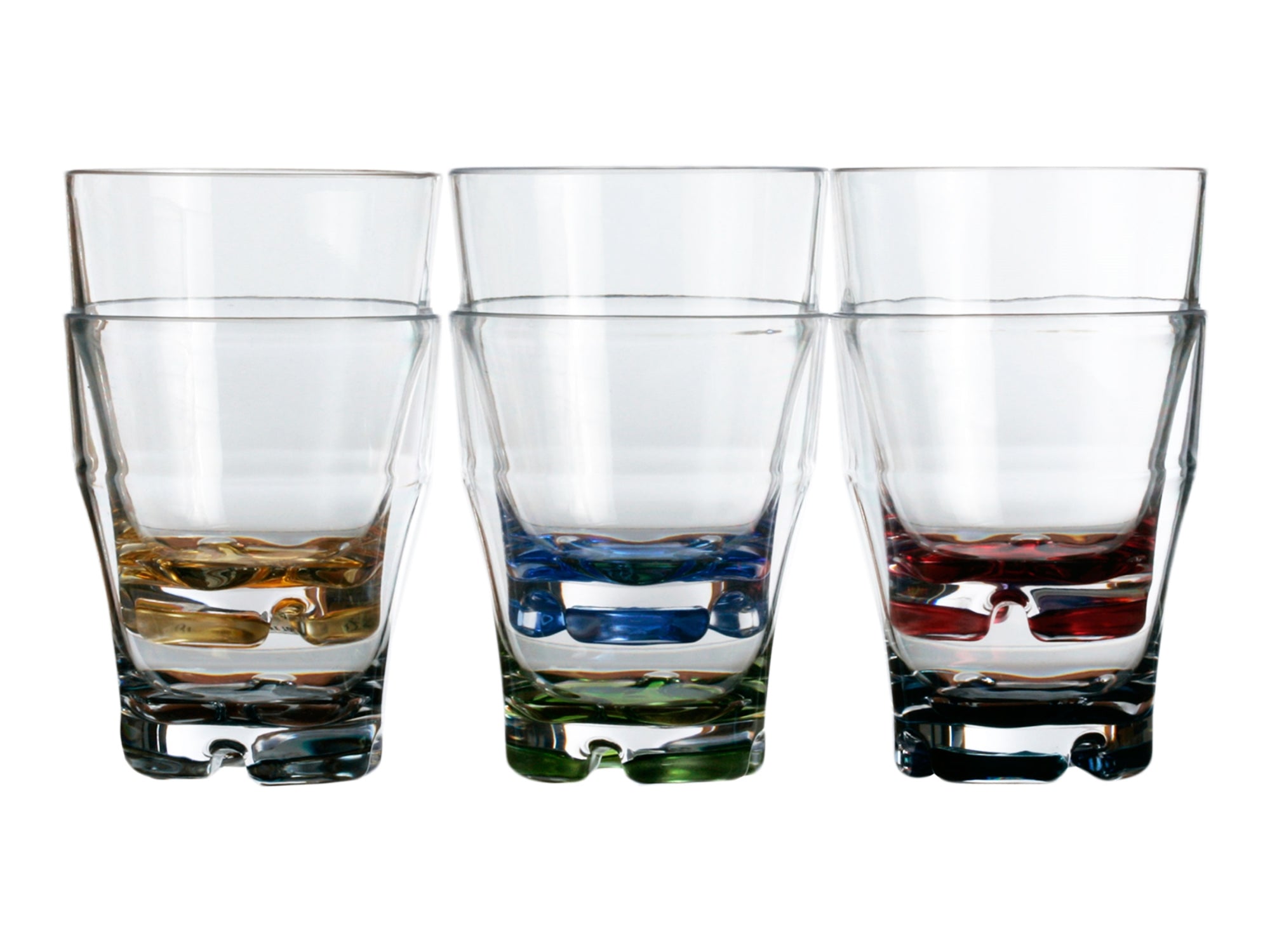 Party Stacking Water Glass Colors Base (Set of 6) - FO4078 - Five Oceans
