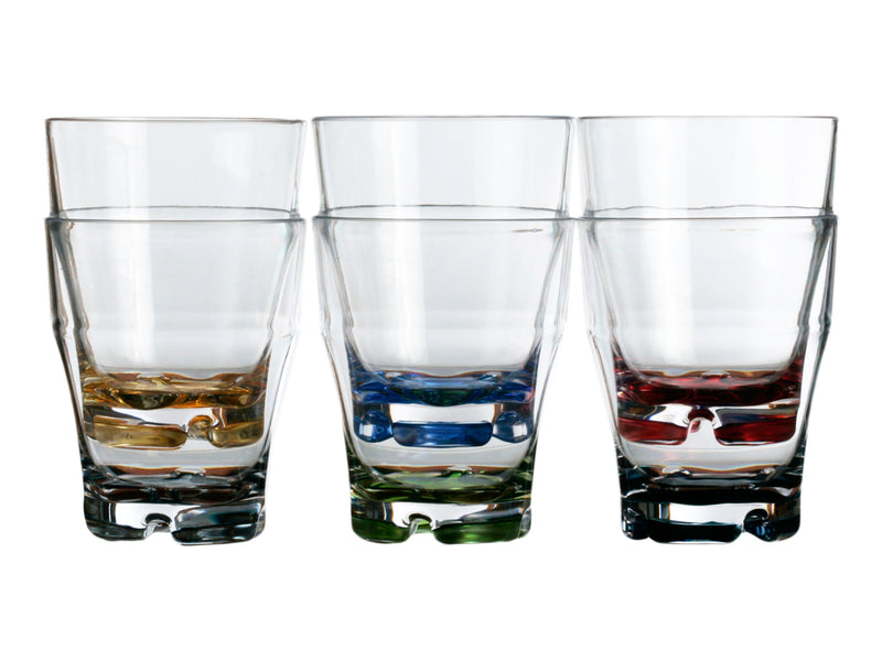 Party Stacking Water Glass Colors Base (Set of 6) - FO4078 - Five Oceans