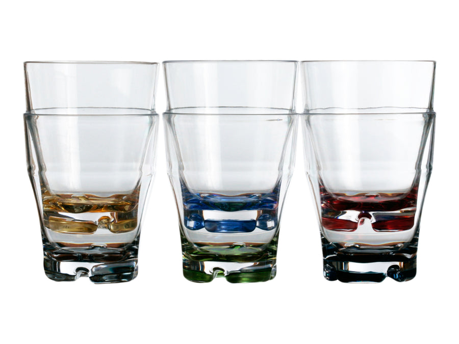 Party Stacking Water Glass Colors Base (Set of 6) - FO4078 - Five Oceans