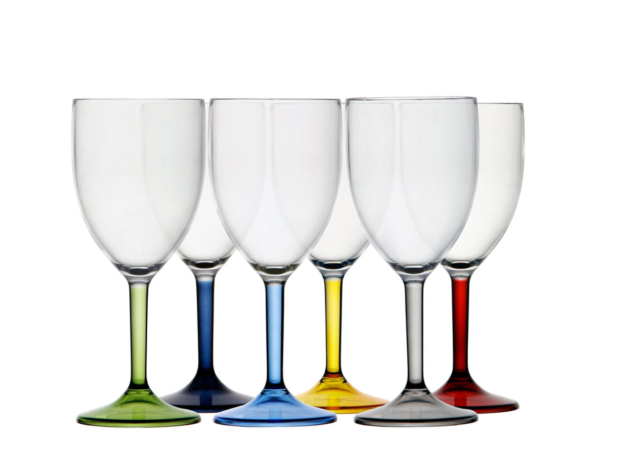 Party Water/Wine Glass Colors Base (Set of 6) - FO4081 - Five Oceans
