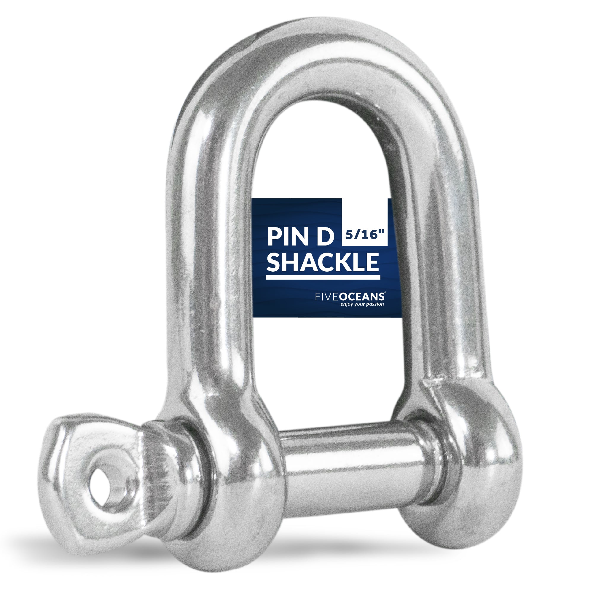 Pin D Shackles, 5/16" Screw, Stainless Steel - FO411
