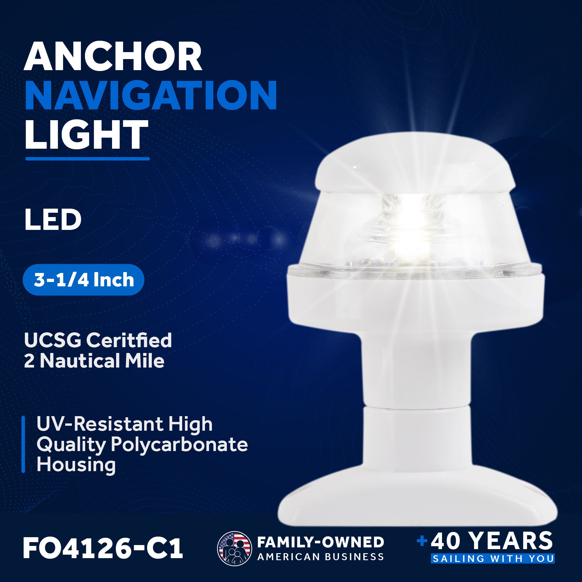 LED Anchor Light and Boat Navigation Lights Set - FO4126-C1