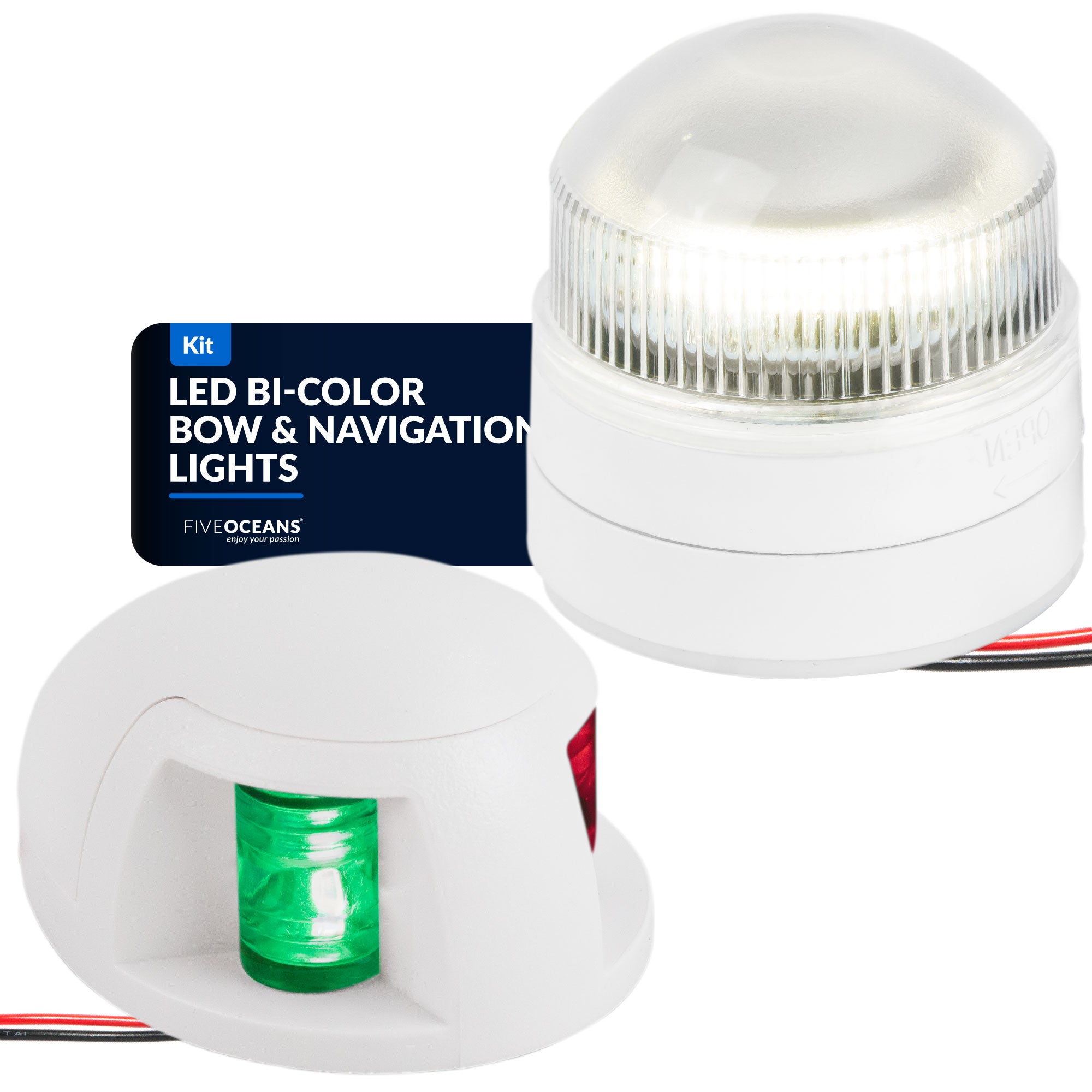 LED Bi-Color Bow and LED Anchor 360 Top Mount Navigation Light set - FO4126-C2