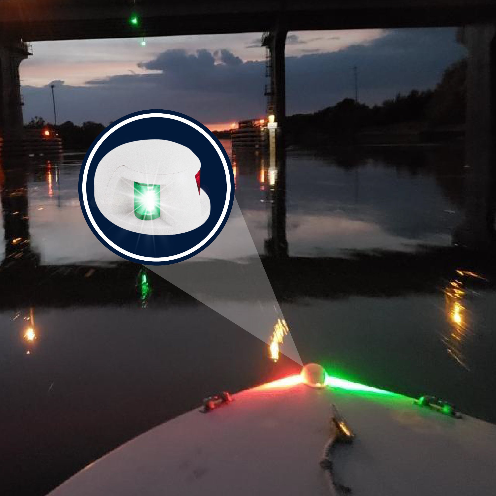 LED Bi-Color Bow and LED Anchor 360 Top Mount Navigation Light set - FO4126-C2