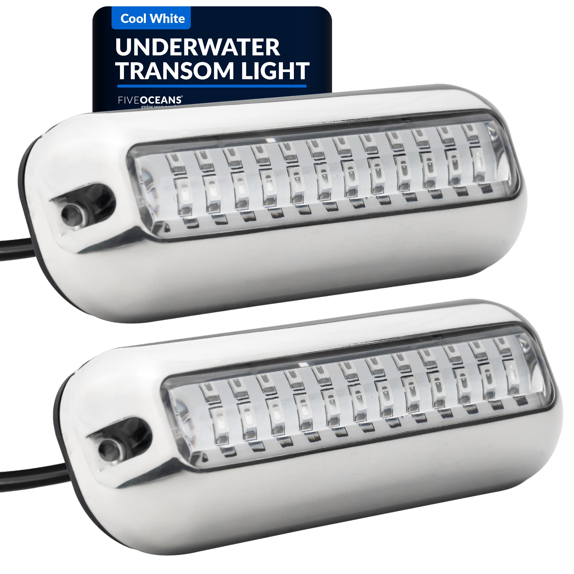 Underwater Transom Light, Stainless Steel, Cool White LED, 2-pack - FO4137-M2