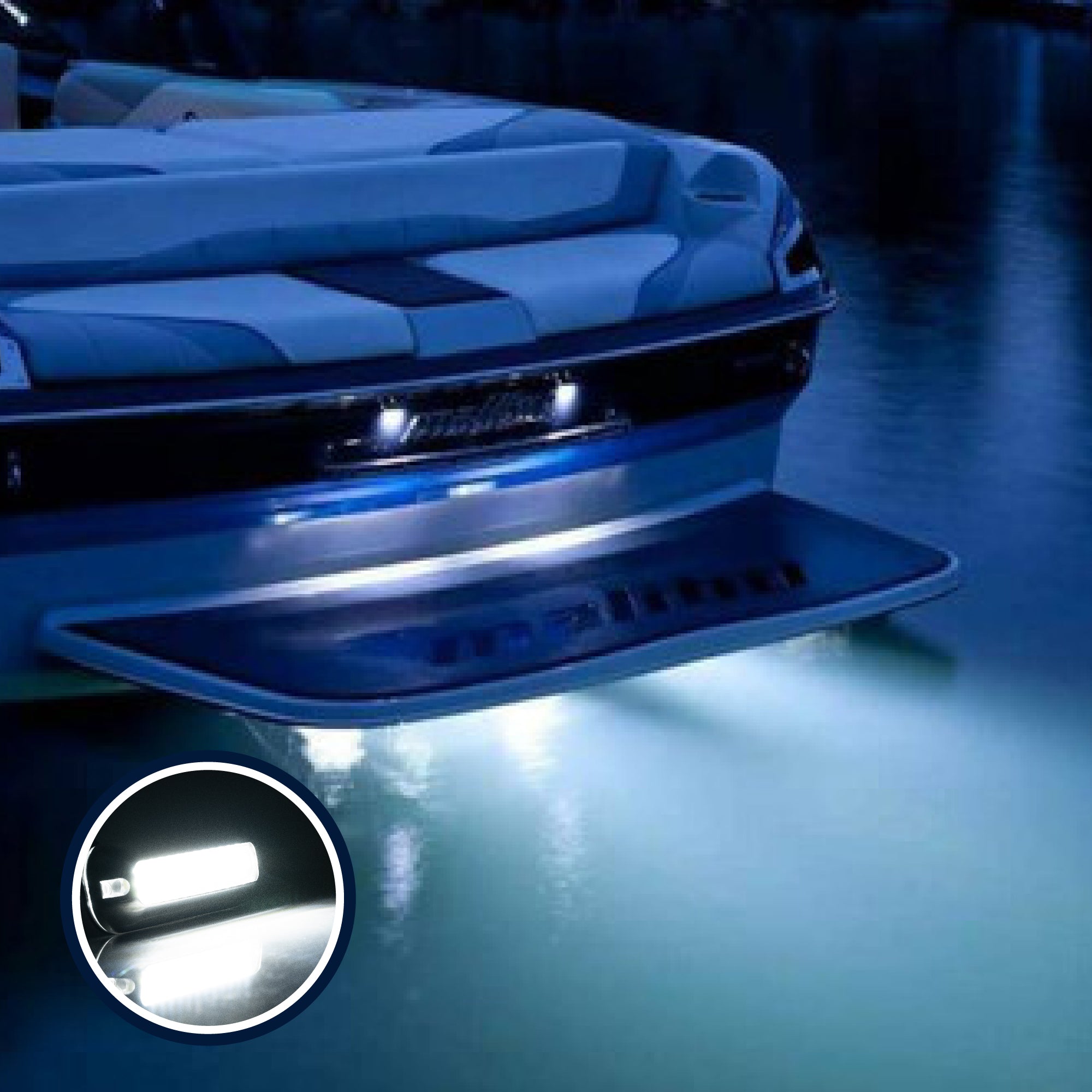 Underwater Transom Light, Stainless Steel, Cool White LED, 2-pack - FO4137-M2