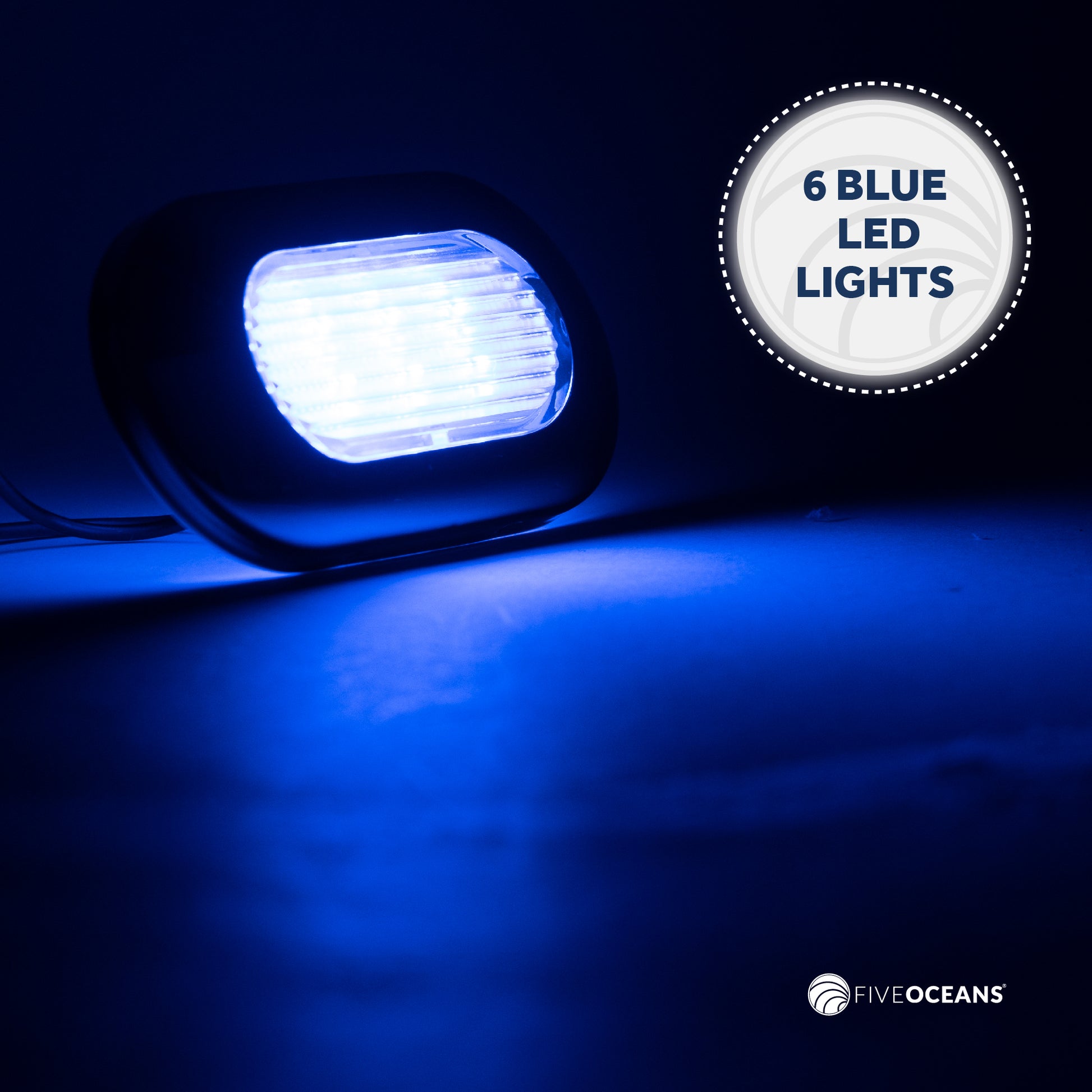 Blue LED Courtesy Light, Stainless Steel - FO4138-M2 - Five Oceans