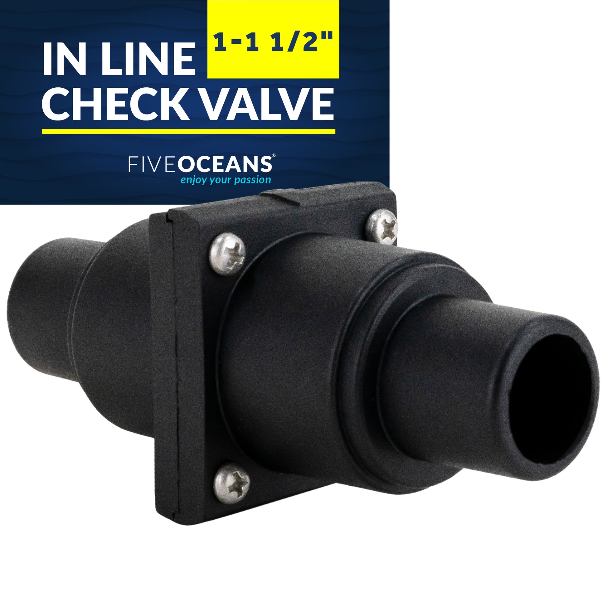 1 to 1-1/2" Check Valve, In-Line One-Way Stepped Connection - FO4142 - Five Oceans