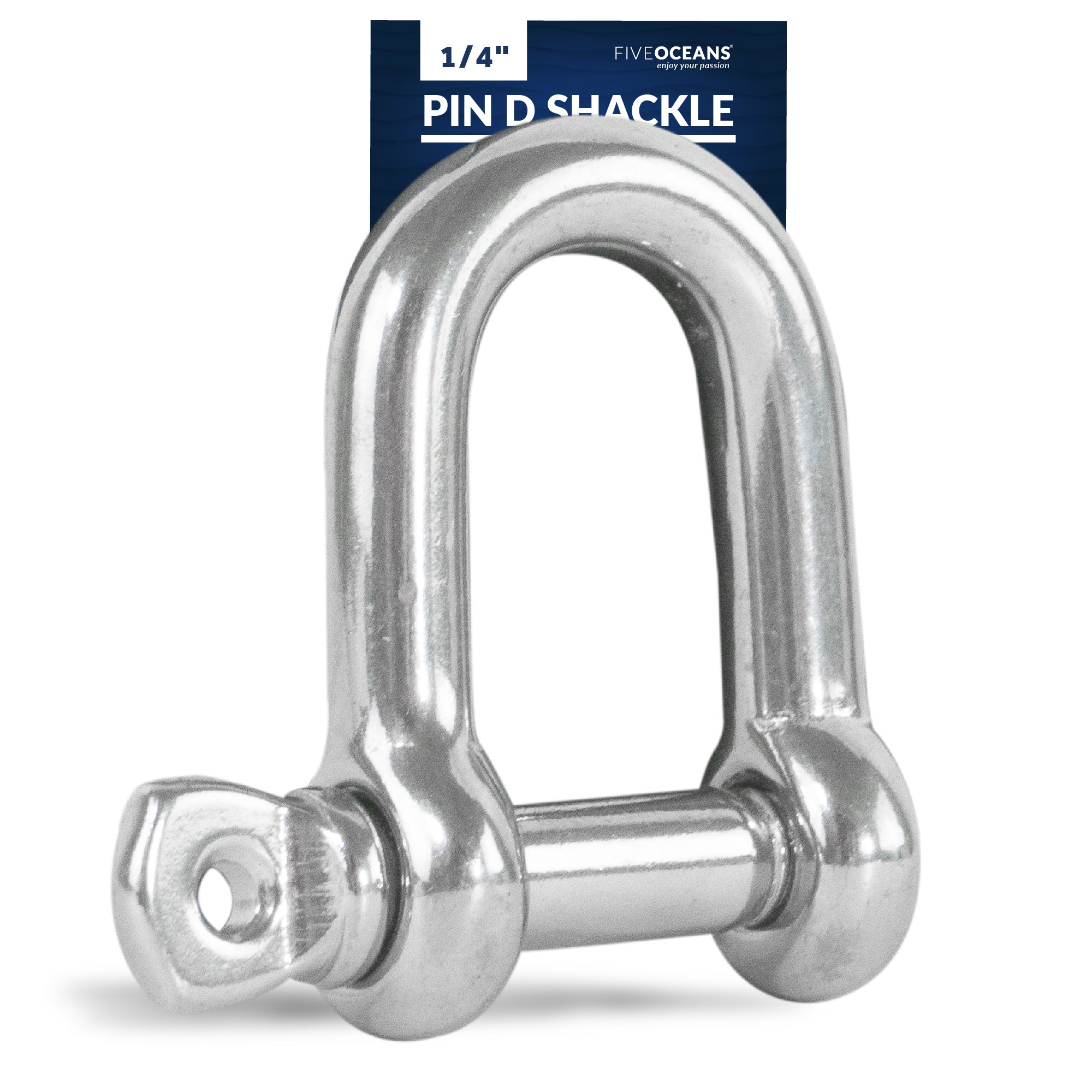 Captive Pin Shackles, 1/4"  Stainless Steel - FO416