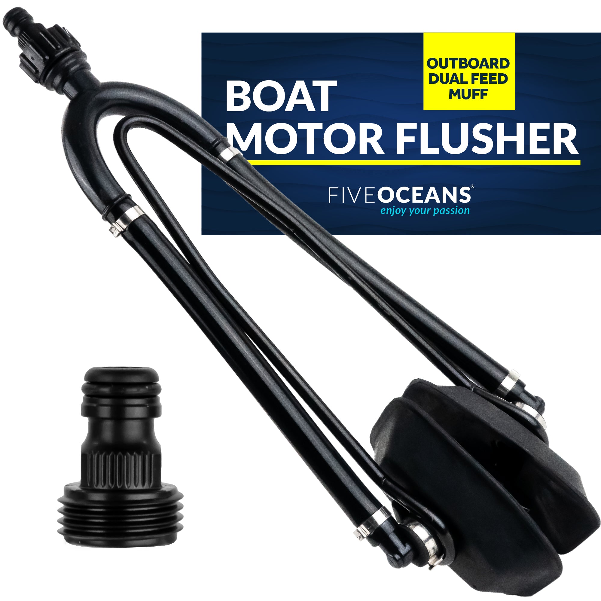 Outboard Motor Muffs, Black PVC - FO4241