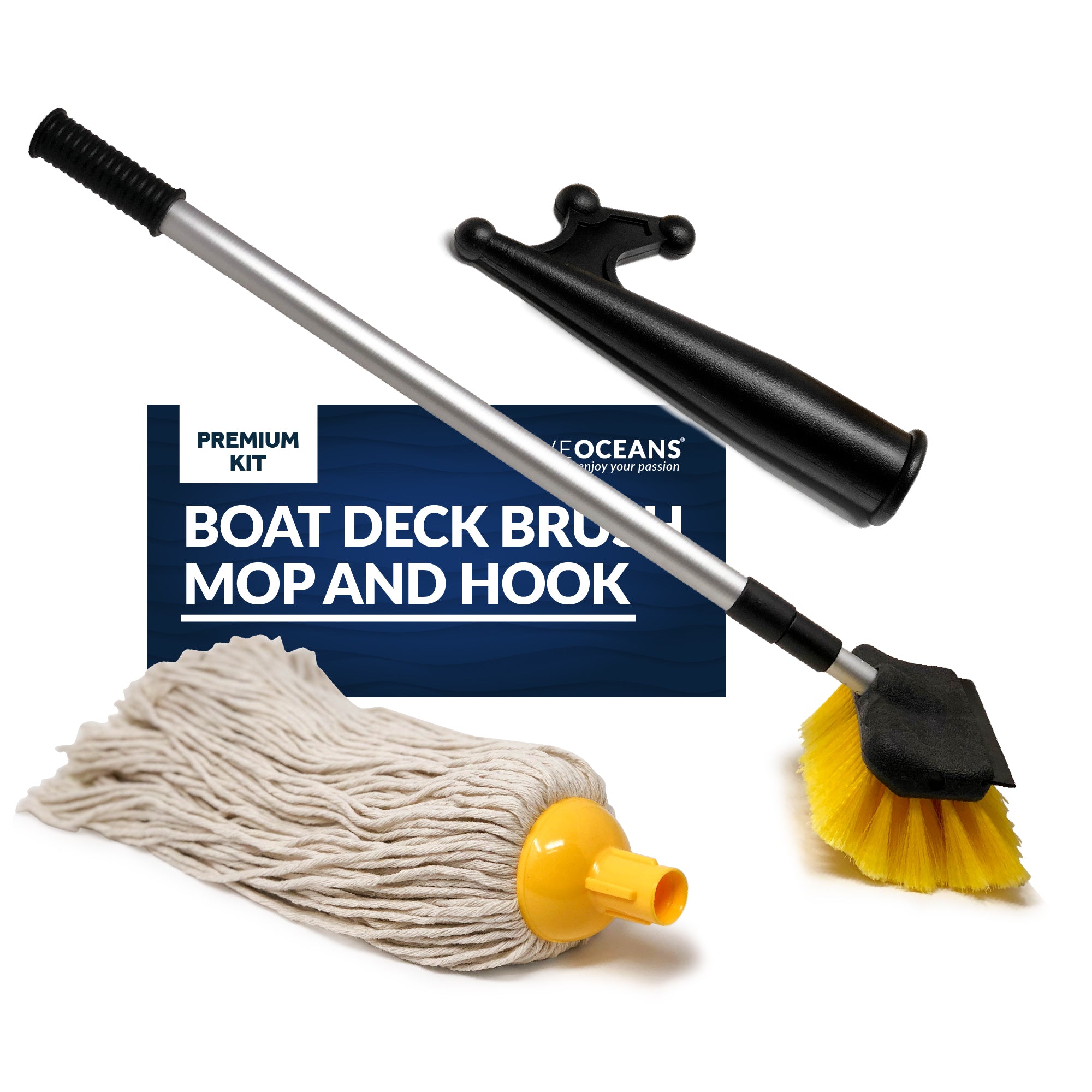 Five Oceans Deluxe Deck Kit w/ Brush, Mop, and Hook Fo-4264
