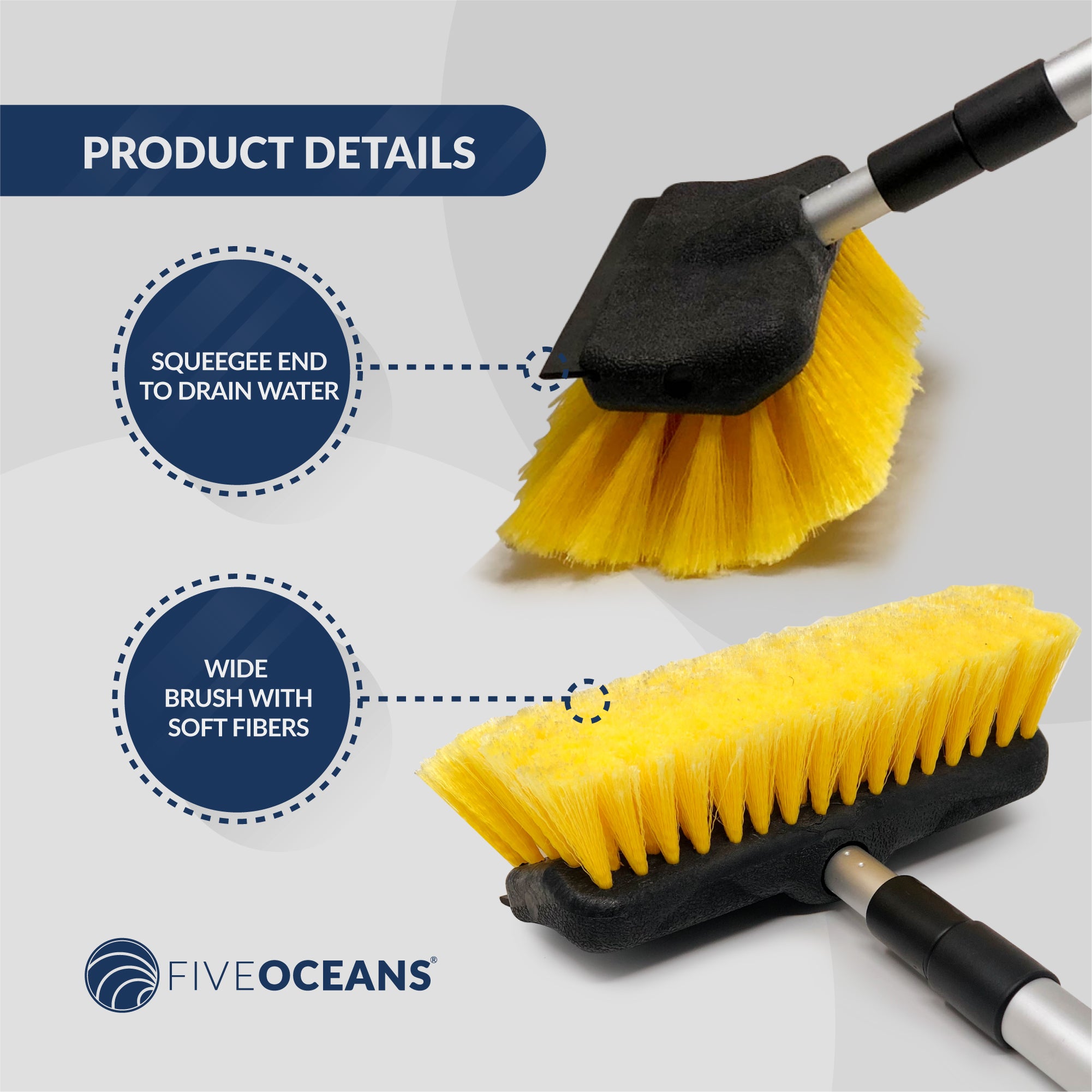 Five Oceans Deluxe Deck Kit w/ Brush, Mop, and Hook Fo-4264