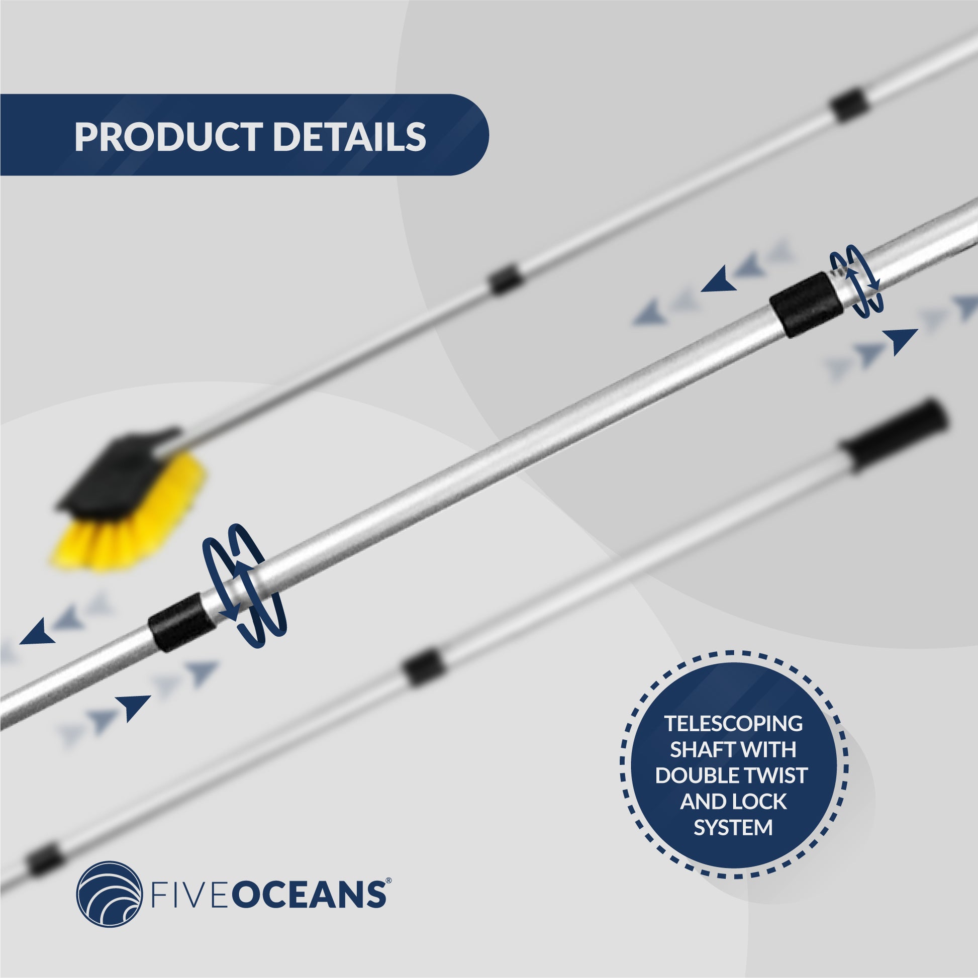 Boat Deck Brush, Mop and Hook - FO4264 - Five Oceans