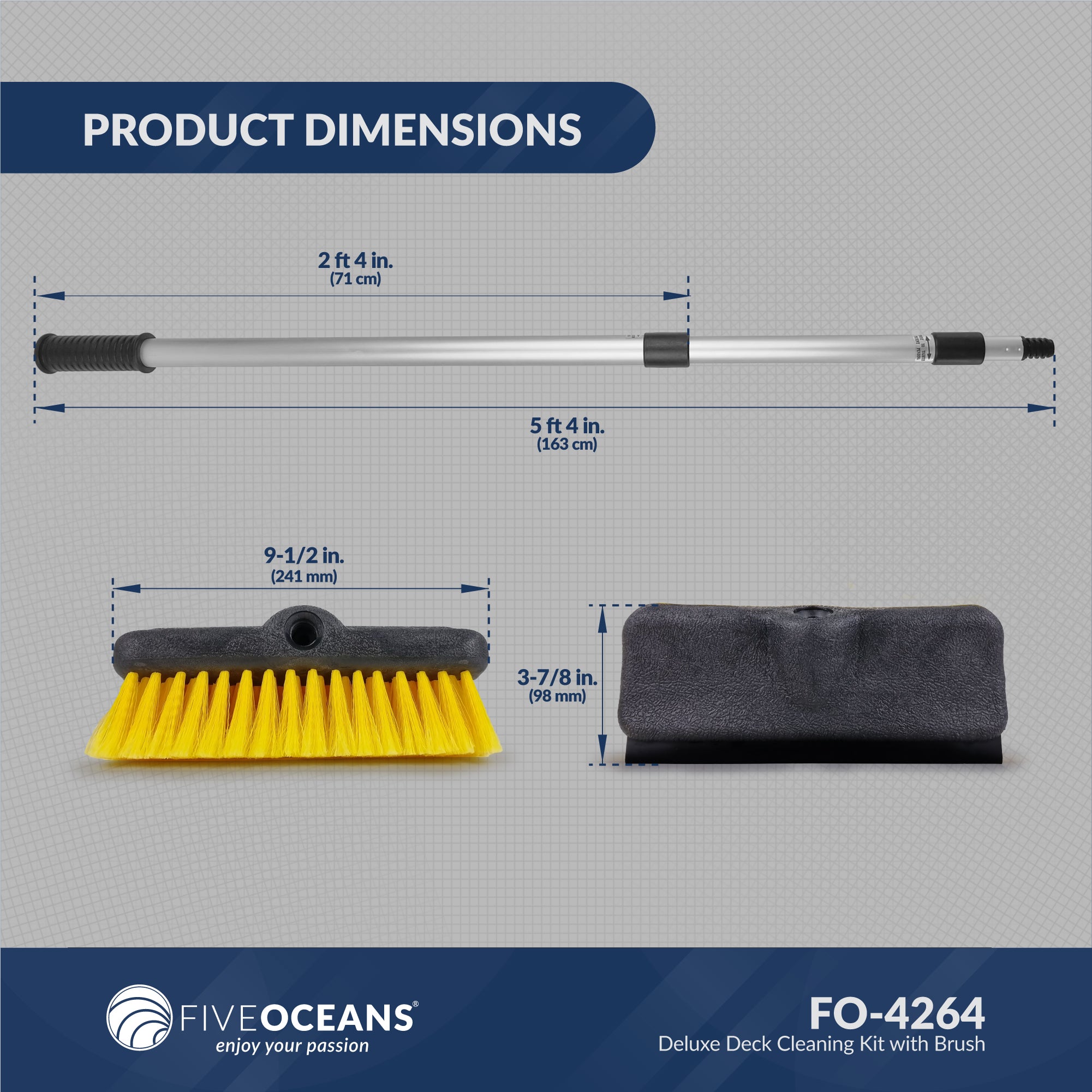 Boat Deck Brush, Mop and Hook - FO4264 - Five Oceans