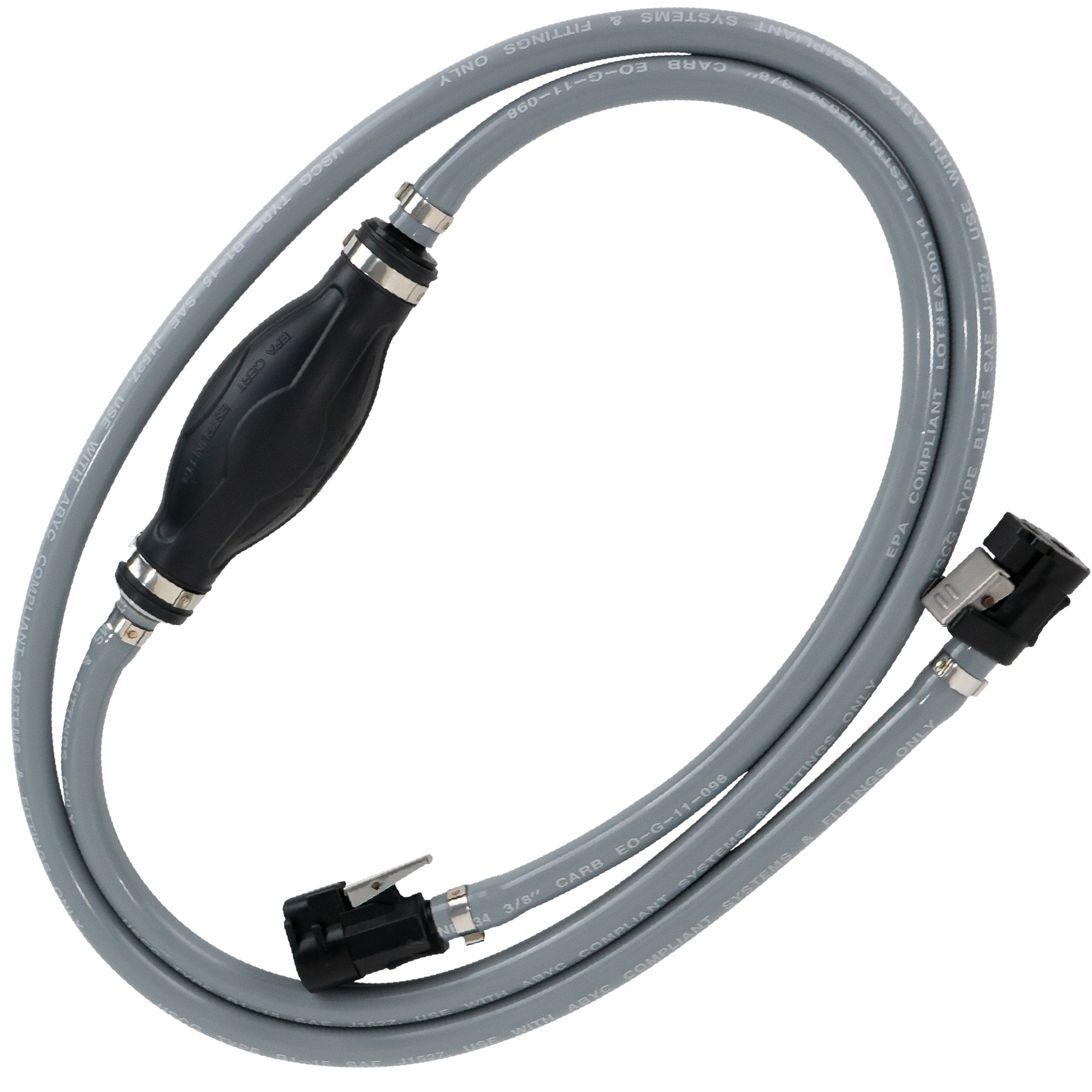 3/8" Outboard Motor Fuel Line with Primer Bulb for Yamaha/Mercury, 6' Long, EPA/CARB - FO4282