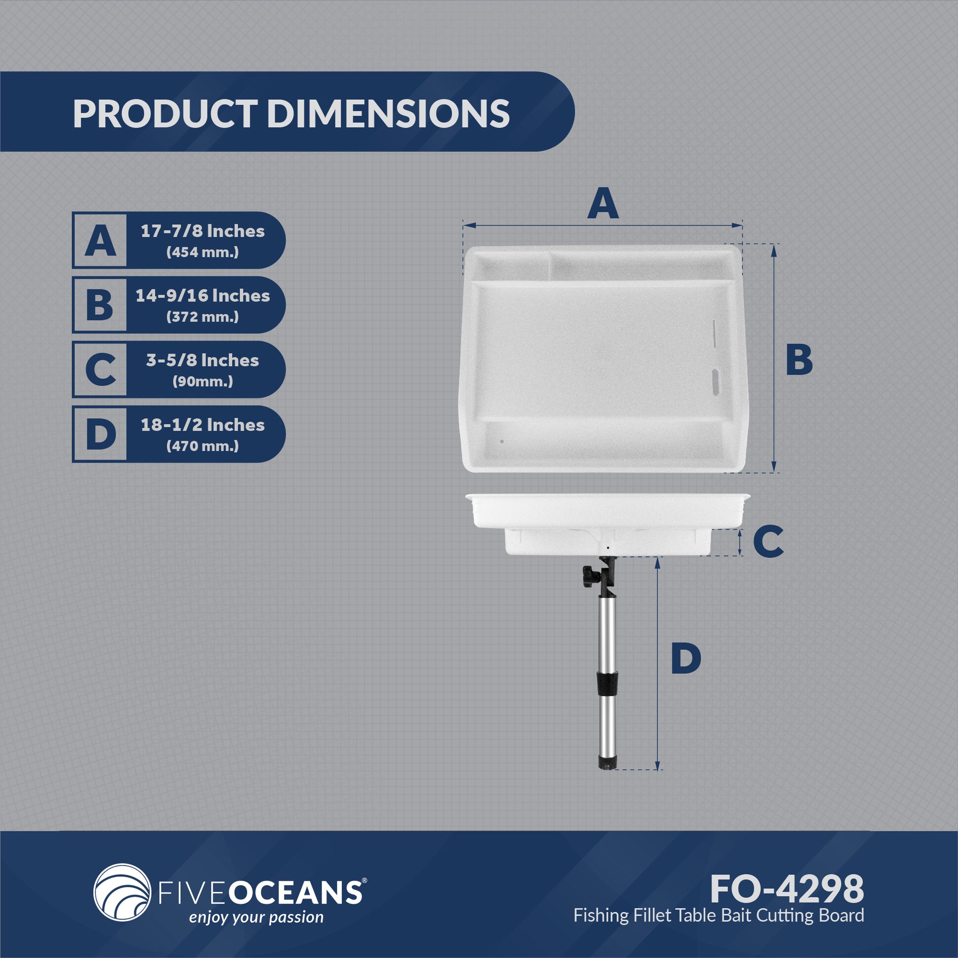 Boat Cutting Board, Fillet Table, 6-pack - FO4298-M6 - Five Oceans