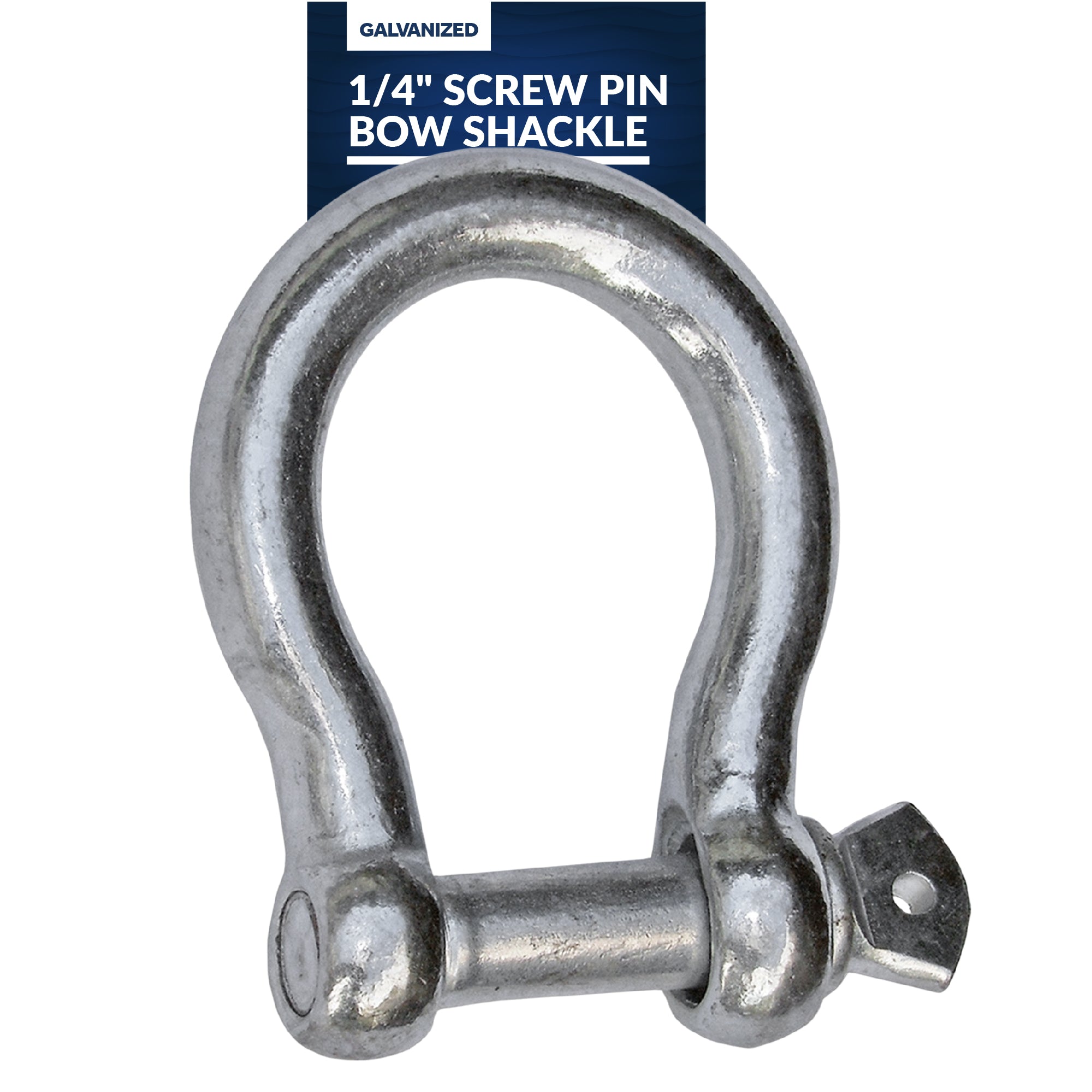 Pin Bow Shackles, 1/4" Galvanized Steel - FO432