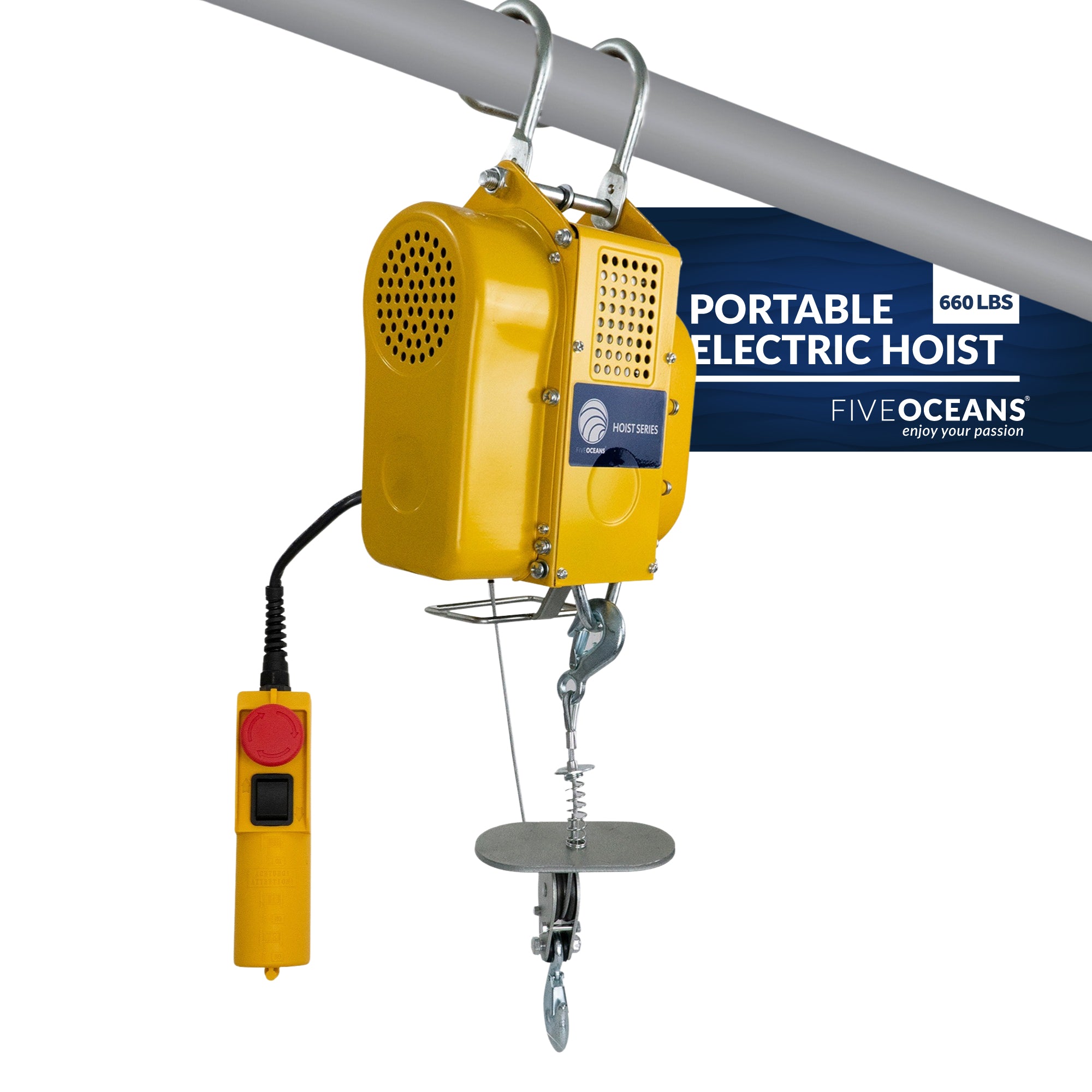 Portable Electric Hoist, Winch, 660 LBS / 300 KG,  6FT Remote Control - FO4336