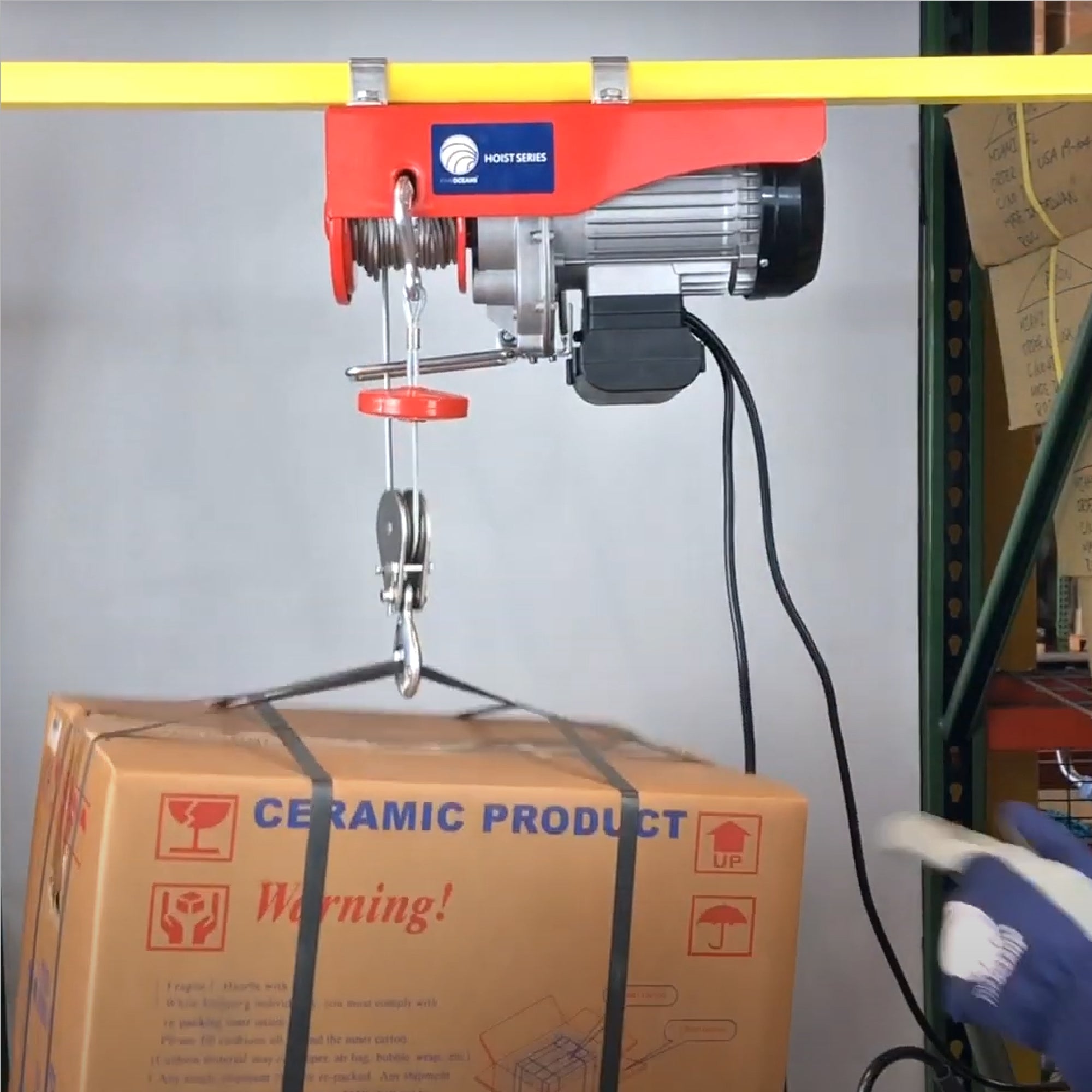 Electric Hoist, 220 Lb Electric Winch, 6FT Remote Control 120 Volts - FO4344 - Five Oceans