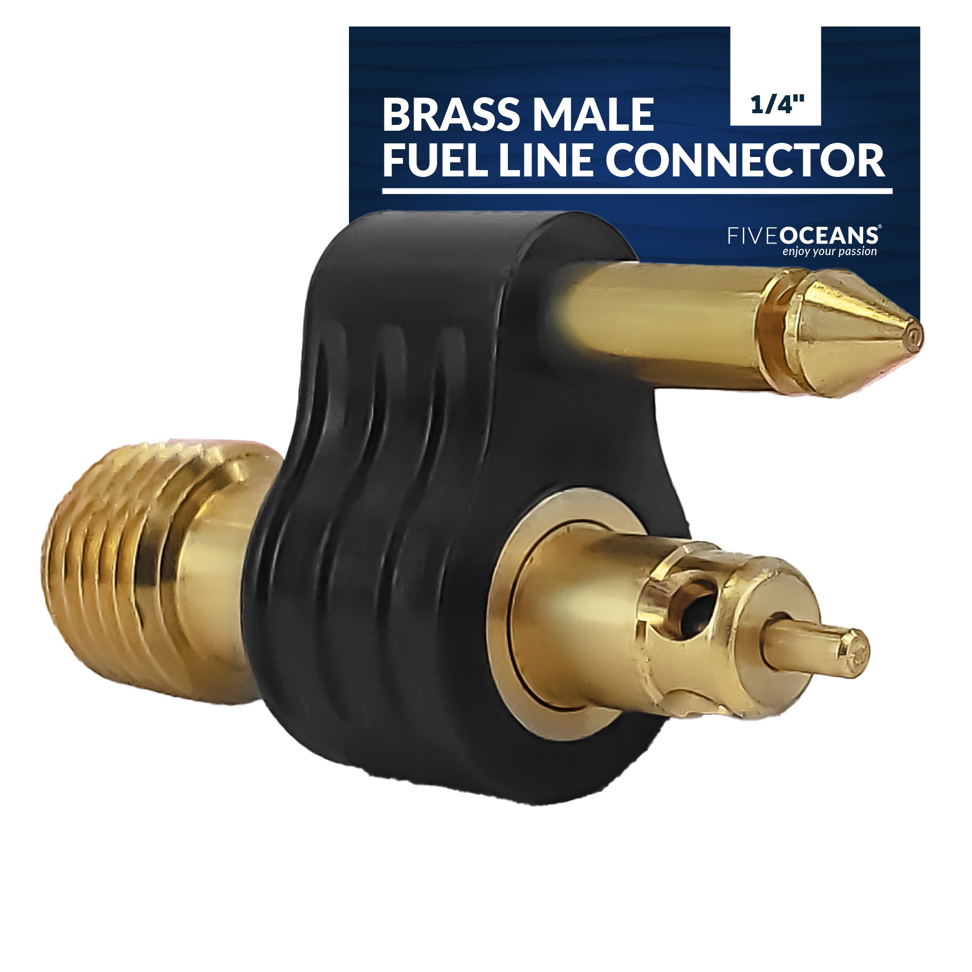 1/4" Male Fuel Line Connector 2-Prong, for Mercury Fuel Tank Connection 1998 and Up - FO4409