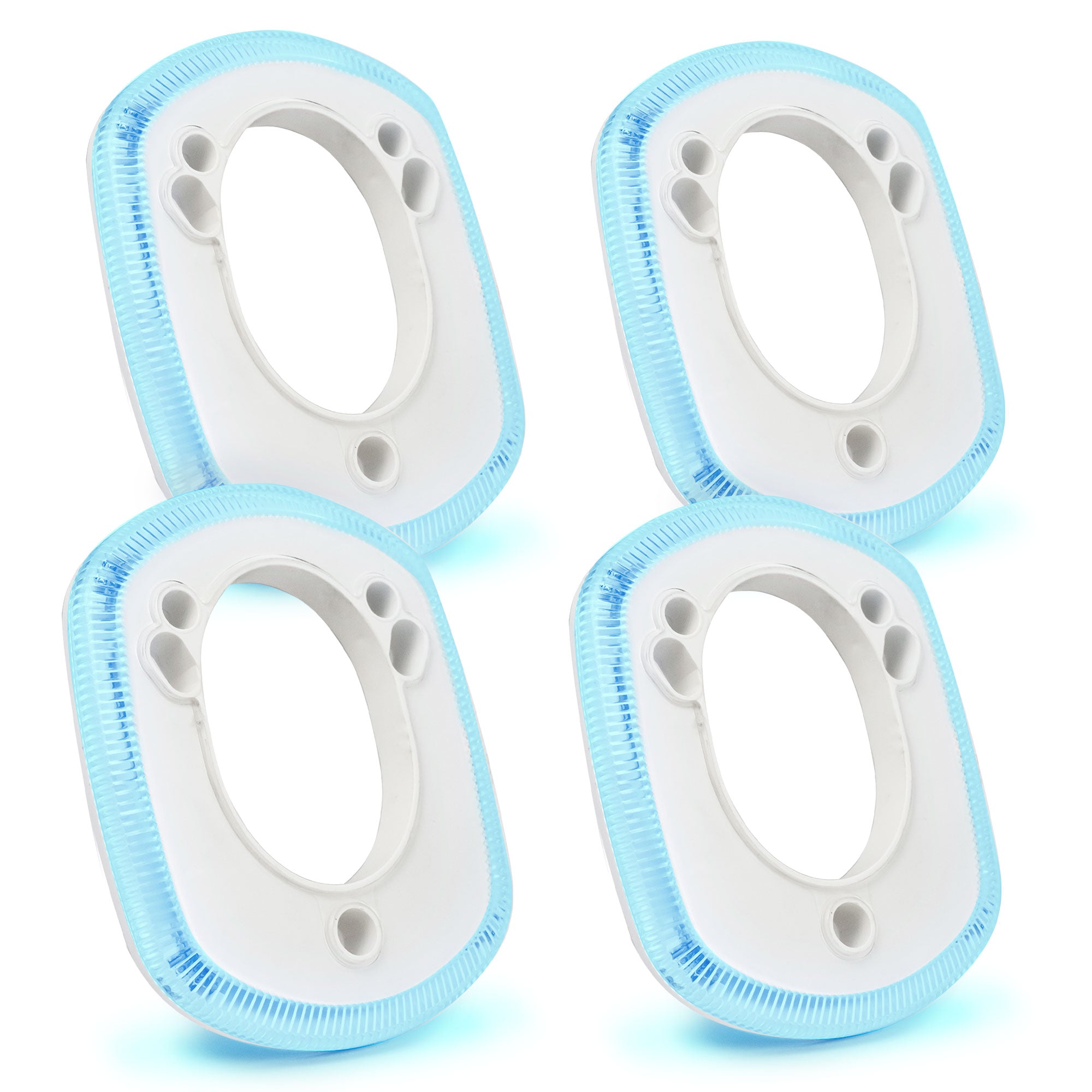 Blue LED Rod Holder Accent Bezel Ring, Fits All Five Oceans/Most Standard Rod Holders, Grade Marine Durable Materials, 12 Volts, 4-Pack, FO-4433-M4