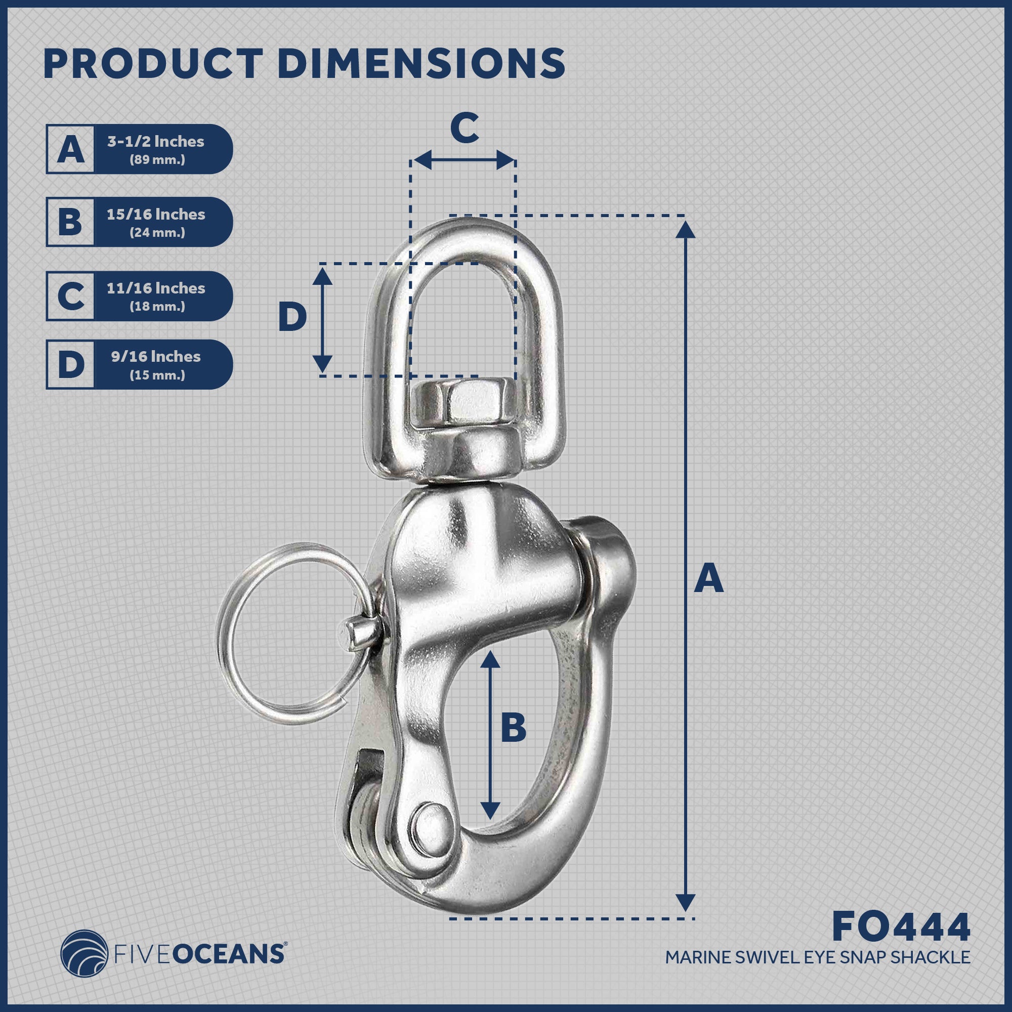 3/8 Swivel Eye Bolt Snap Stainless Steel - Skydog Rigging