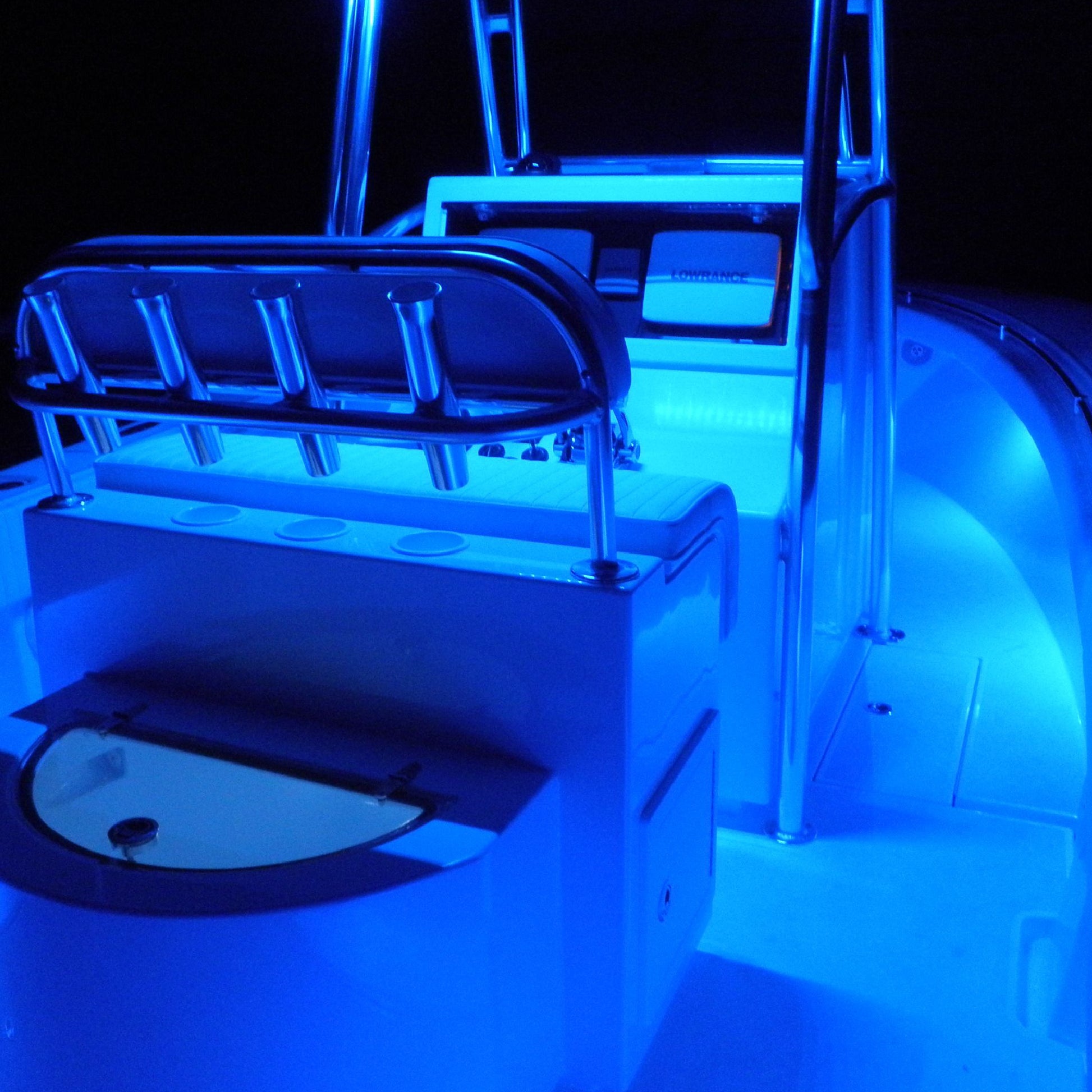 LED Courtesy Companion Way Light, Square, Blue, 4-Pack - FO4456-M4 - Five Oceans