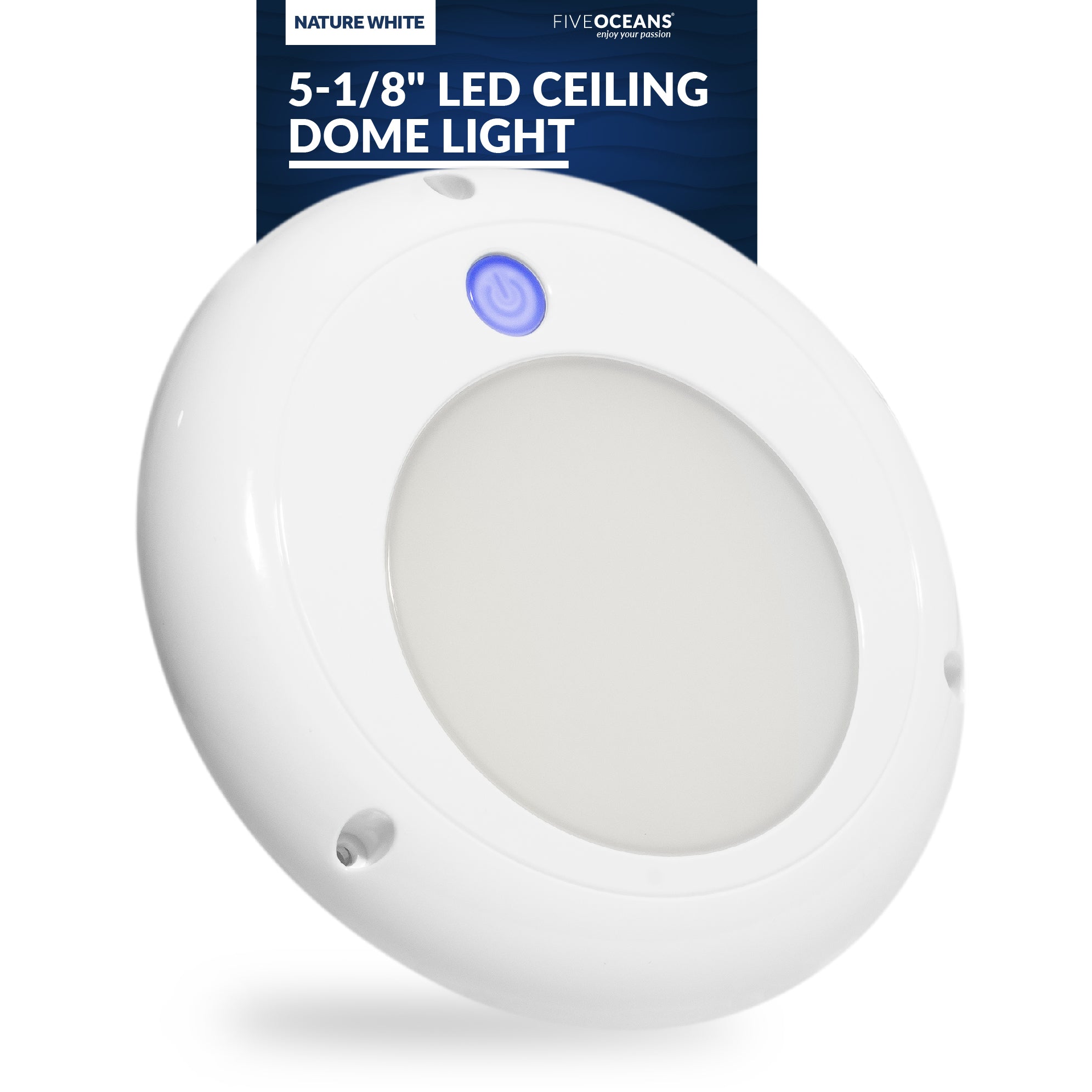 LED Ceiling Dome Light, 5-1/8" Round, Nature White - FO4460