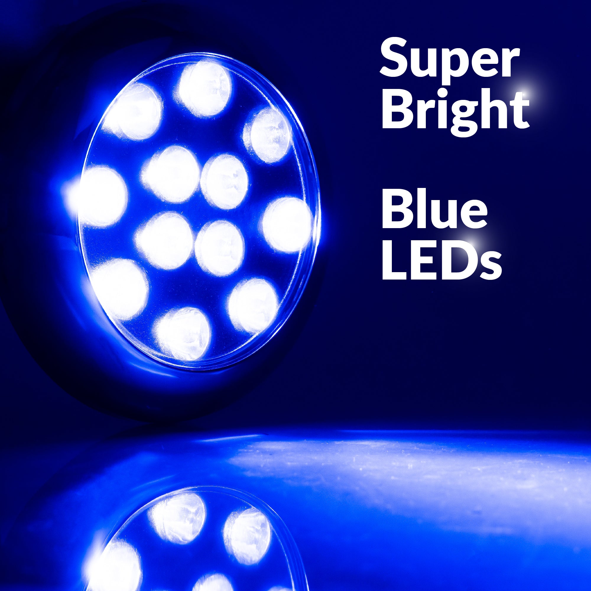 LED Underwater Transom Light, Stainless Steel Bezel, Blue - FO4461