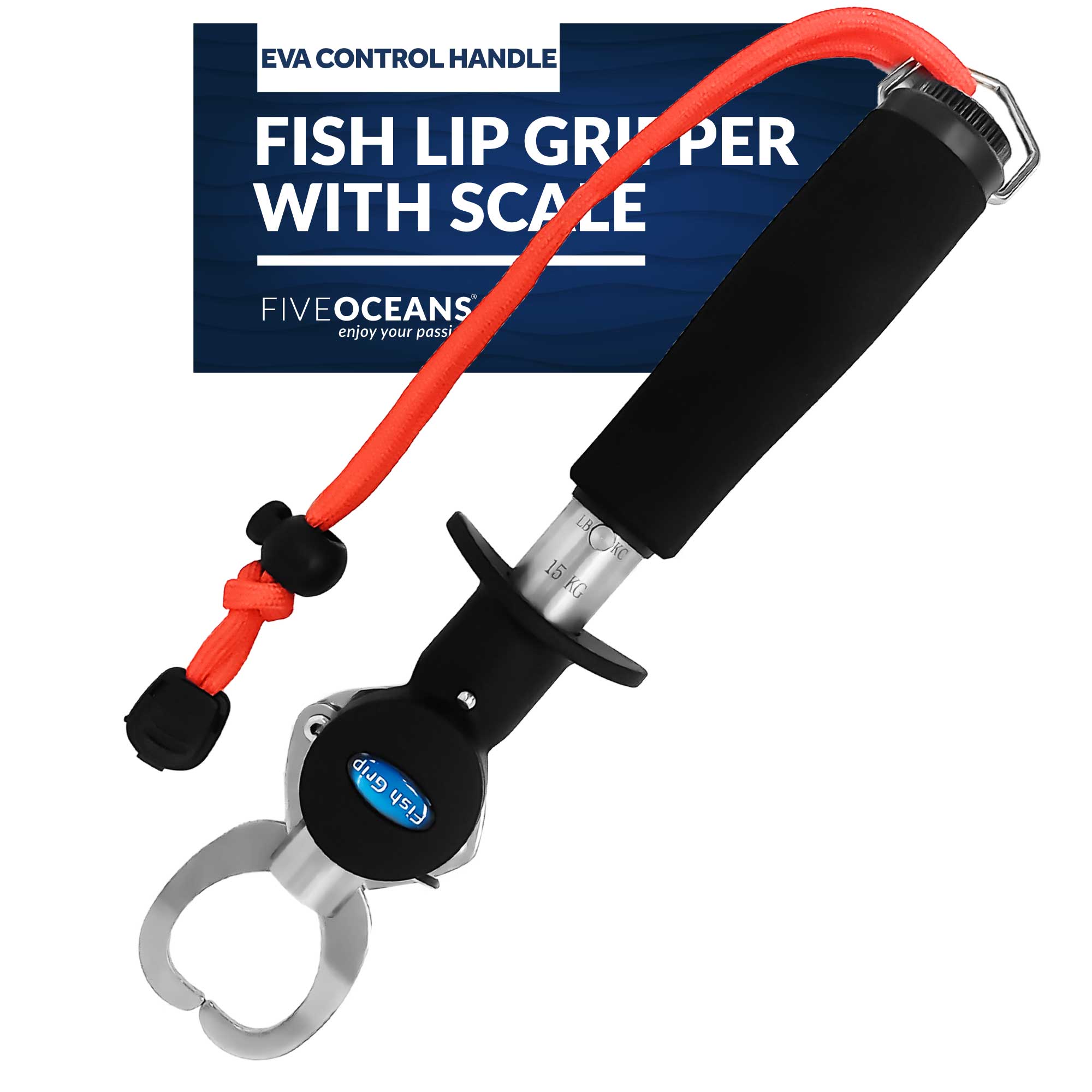 Stainless Steel Fish Lip Gripper with Scale and EVA Control Handle - FO4462