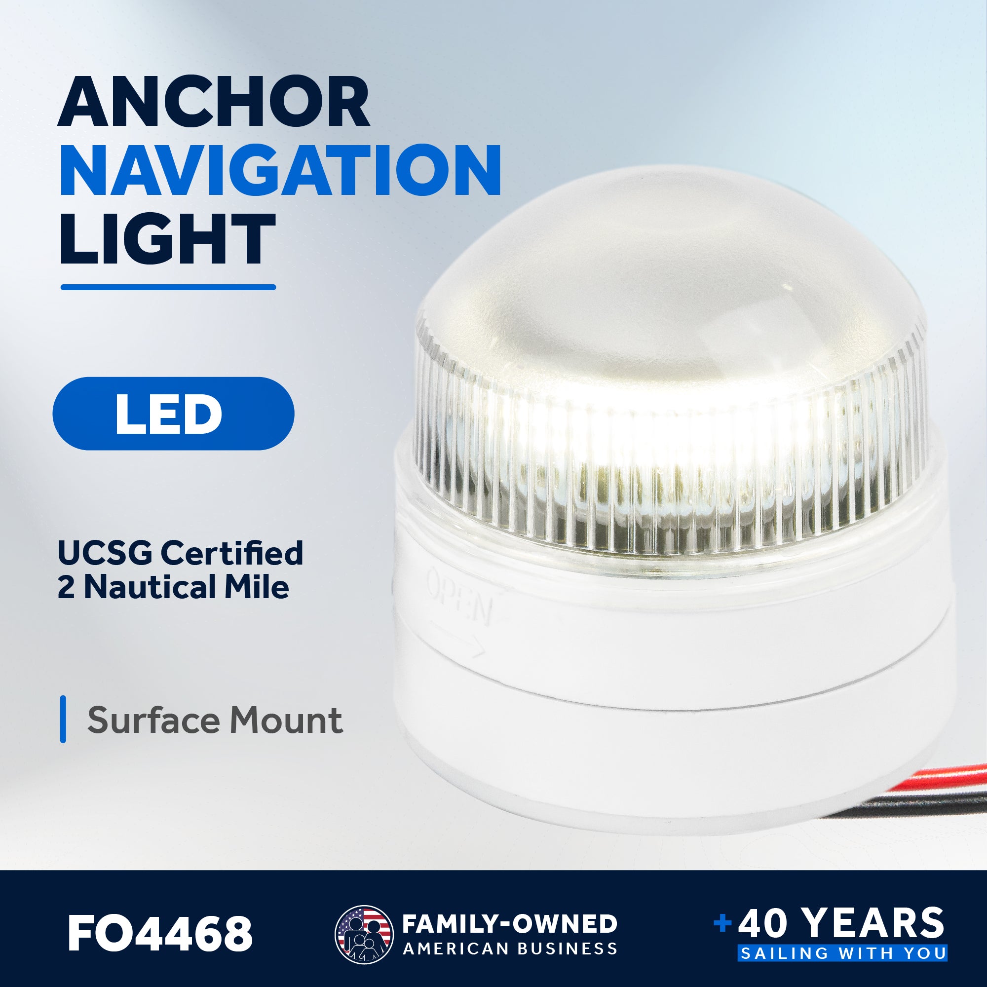 LED Anchor Navigation Lights, Fixed Mount, 2NM - FO4468
