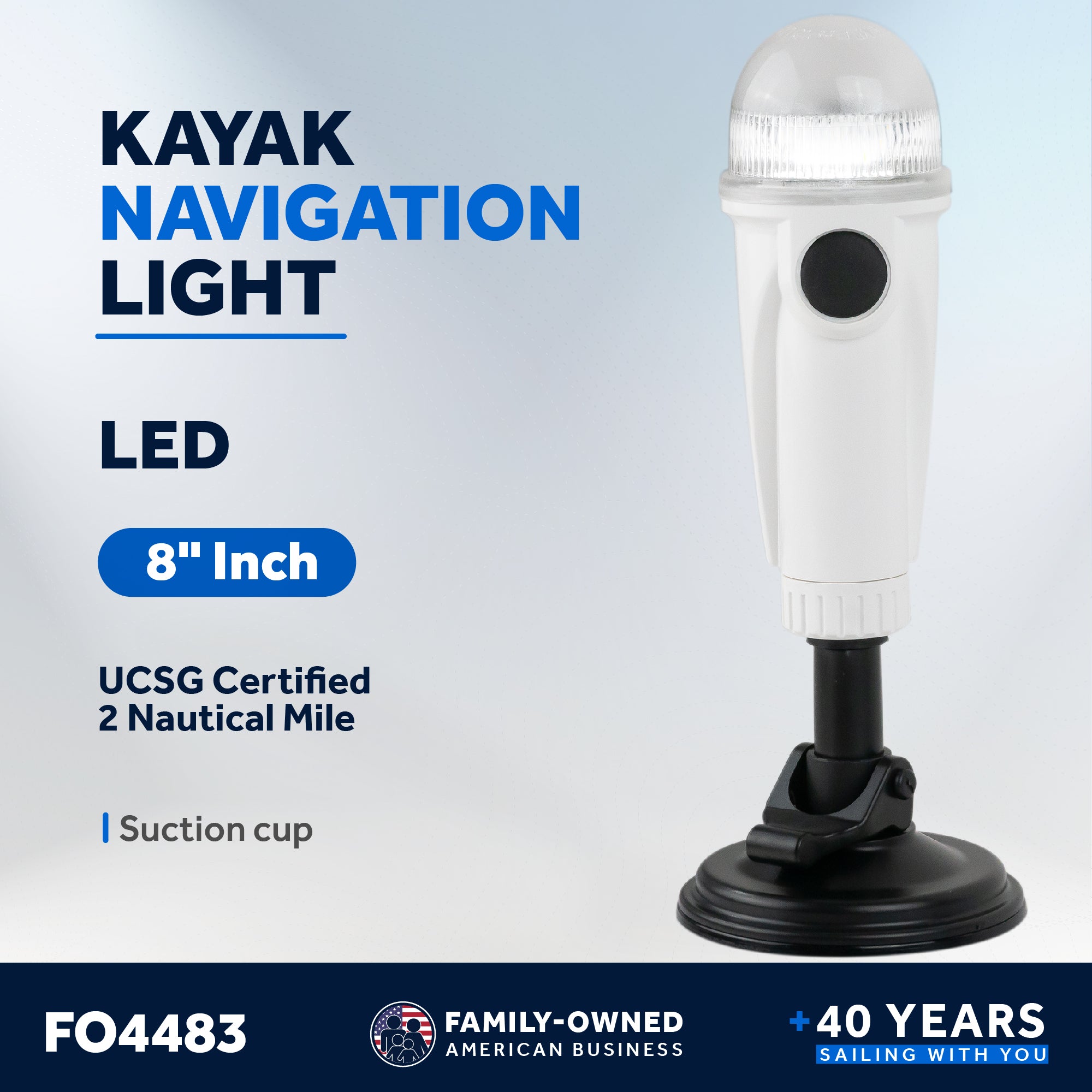 LED Anchor Navigation Light with Suction Cup, 8" - FO4483