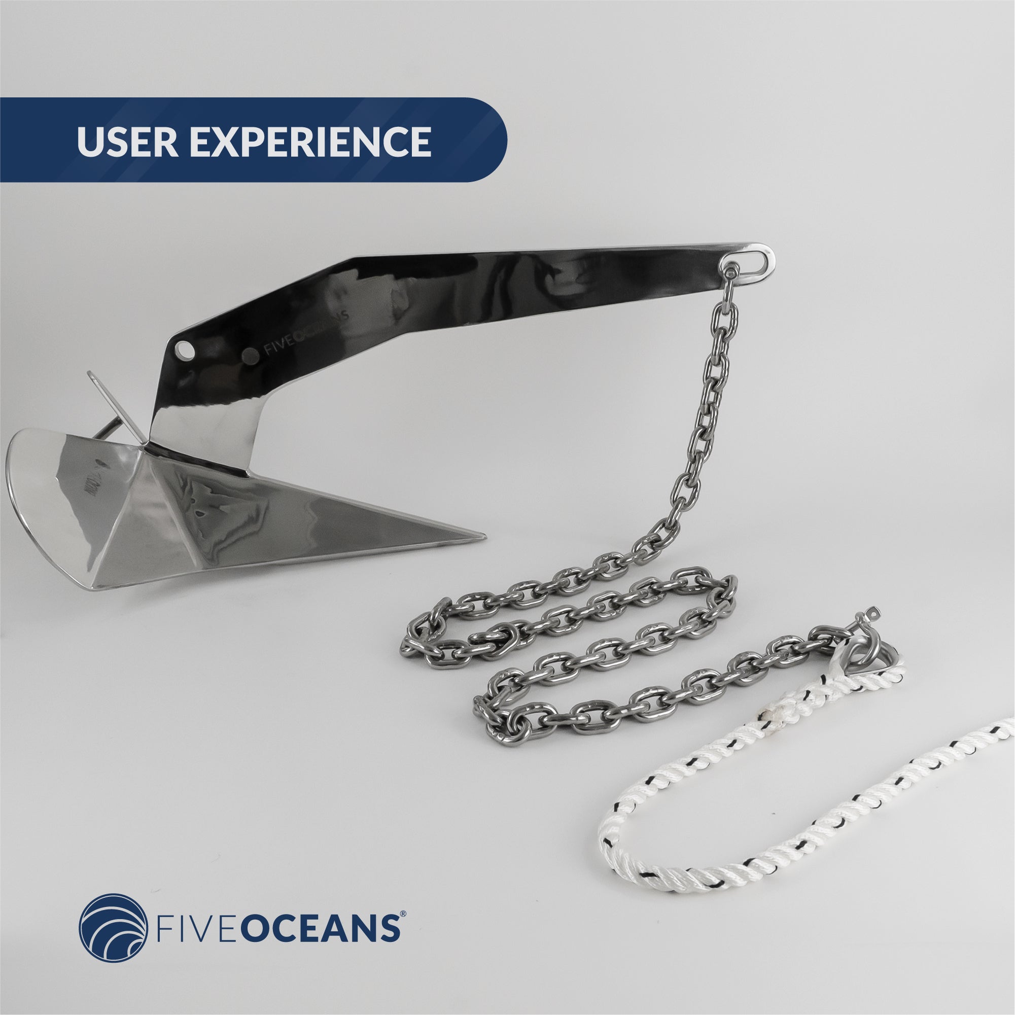 Anchor Lead Chain 1/4" x 15', HTG4 Stainless Steel - FO4492-S15