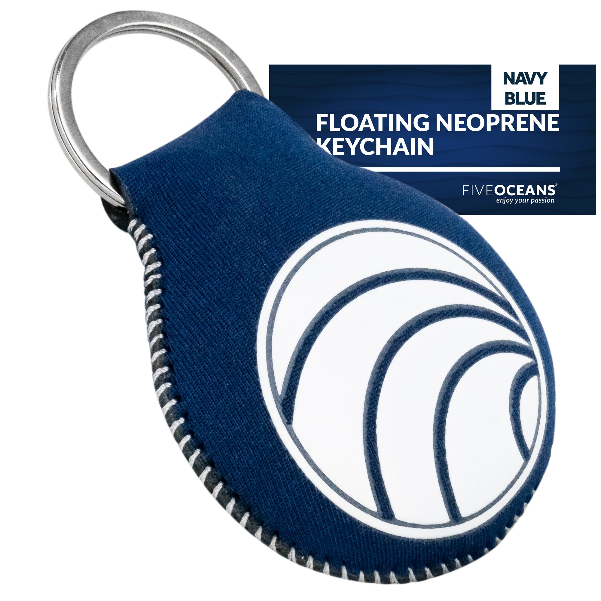 Floating Neoprene Keychain, Navy Blue - FO4495