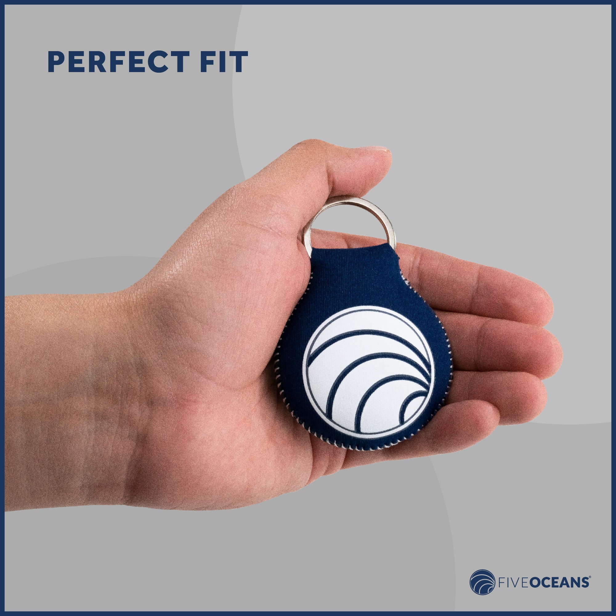 Floating Neoprene Keychain, Navy Blue - FO4495 - Five Oceans