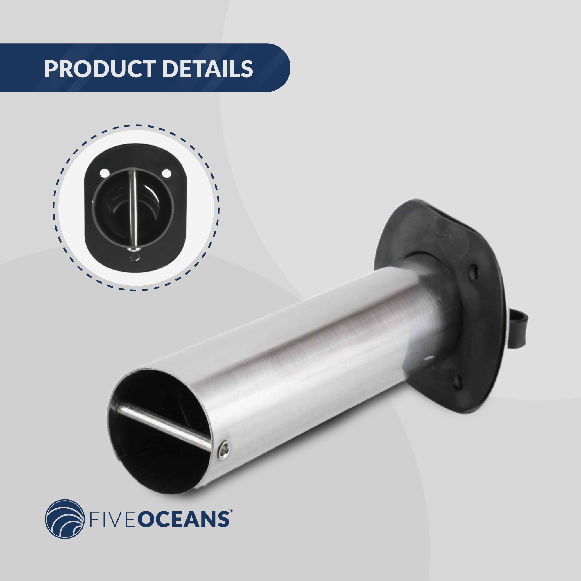 Fishing Rod Holder, 90-Degree Top Flange, Stainless Steel 2-Pack - FO4498-M2 - Five Oceans