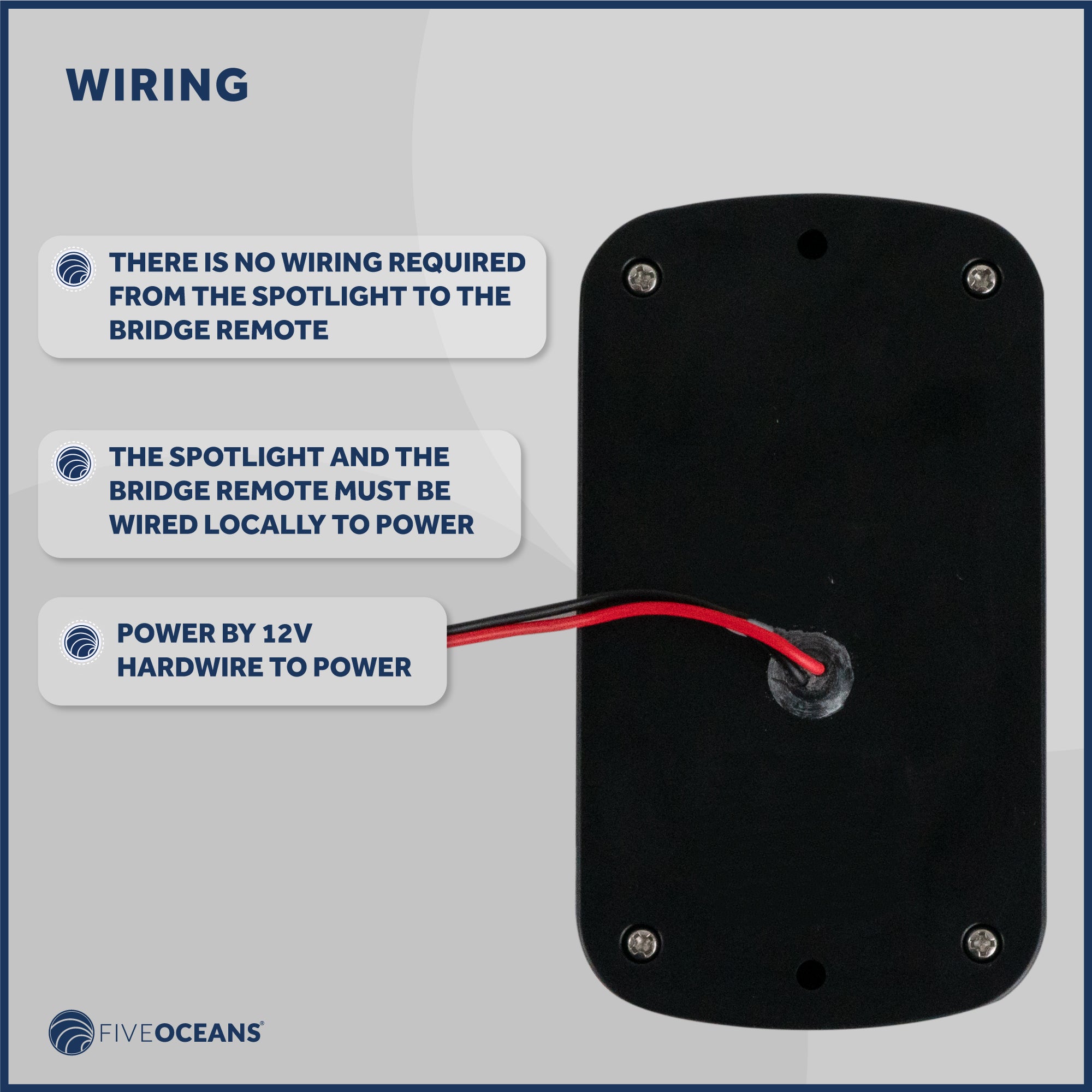 Second Station Wireless Remote Control 12V,  Compatible with Searchlight (FO4519) - FO4520 - Five Oceans