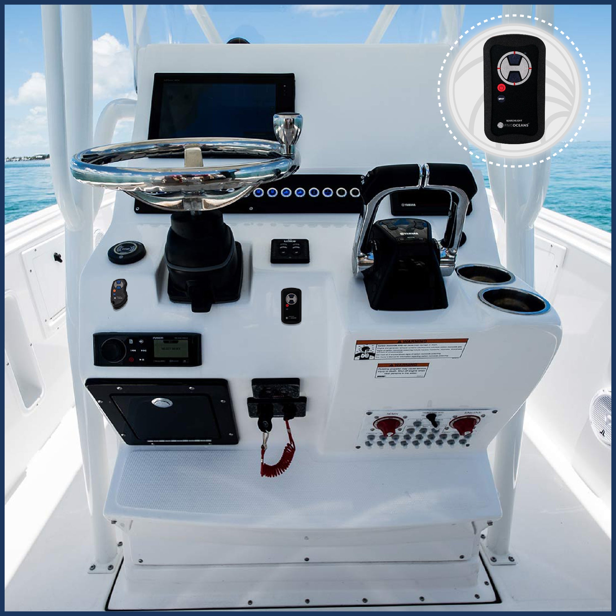 Second Station Wireless Remote Control 12V,  Compatible with Searchlight (FO4519) - FO4520 - Five Oceans