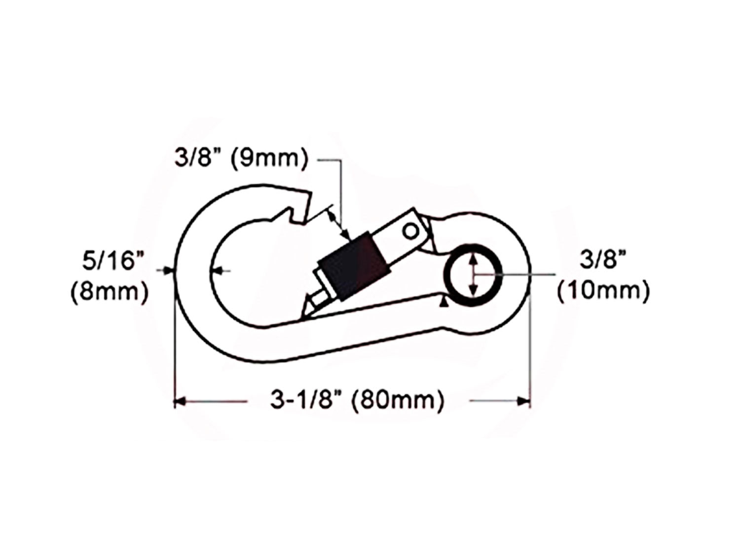 Snap Hook with Thimble Eye & Barrel Lock, 3-1/8" - FO455-M2