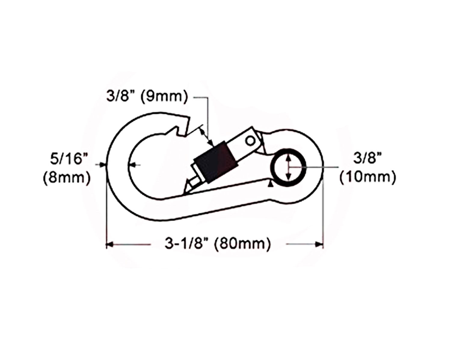 Snap Hook with Thimble Eye & Barrel Lock, 3-1/8" - FO455-M4