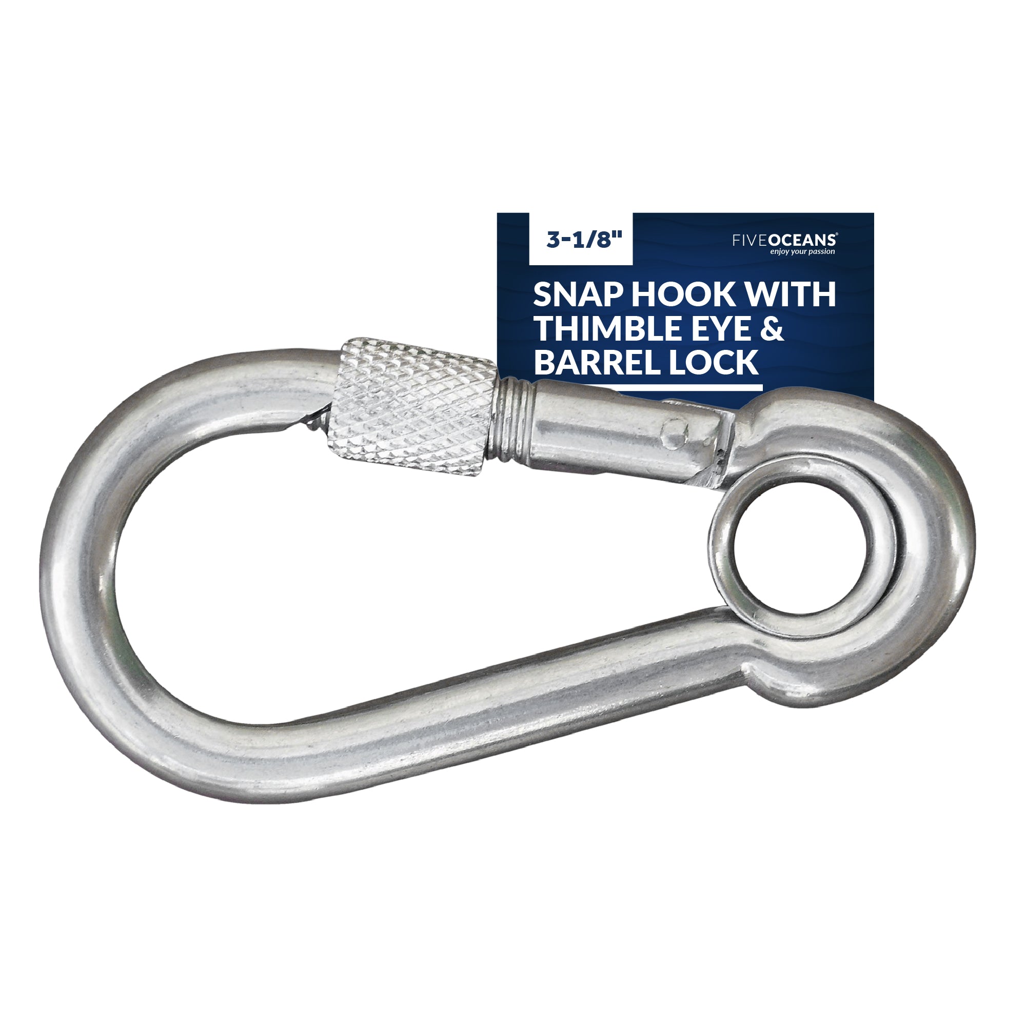Snap Hook with Thimble Eye & Barrel Lock, 3-1/8" - FO455