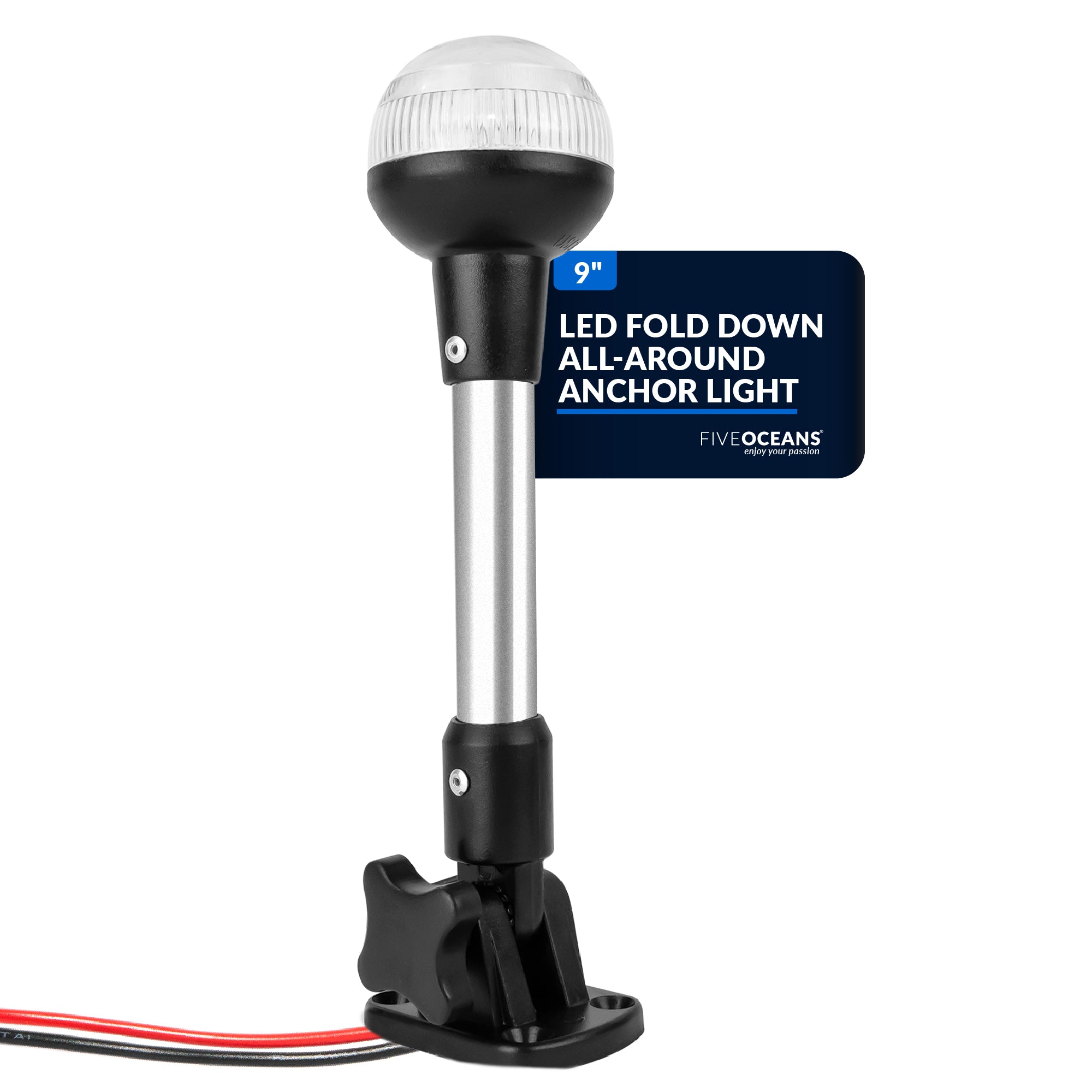 LED Anchor Navigation Light, 9" Fixed Mount, 2NM - FO4593