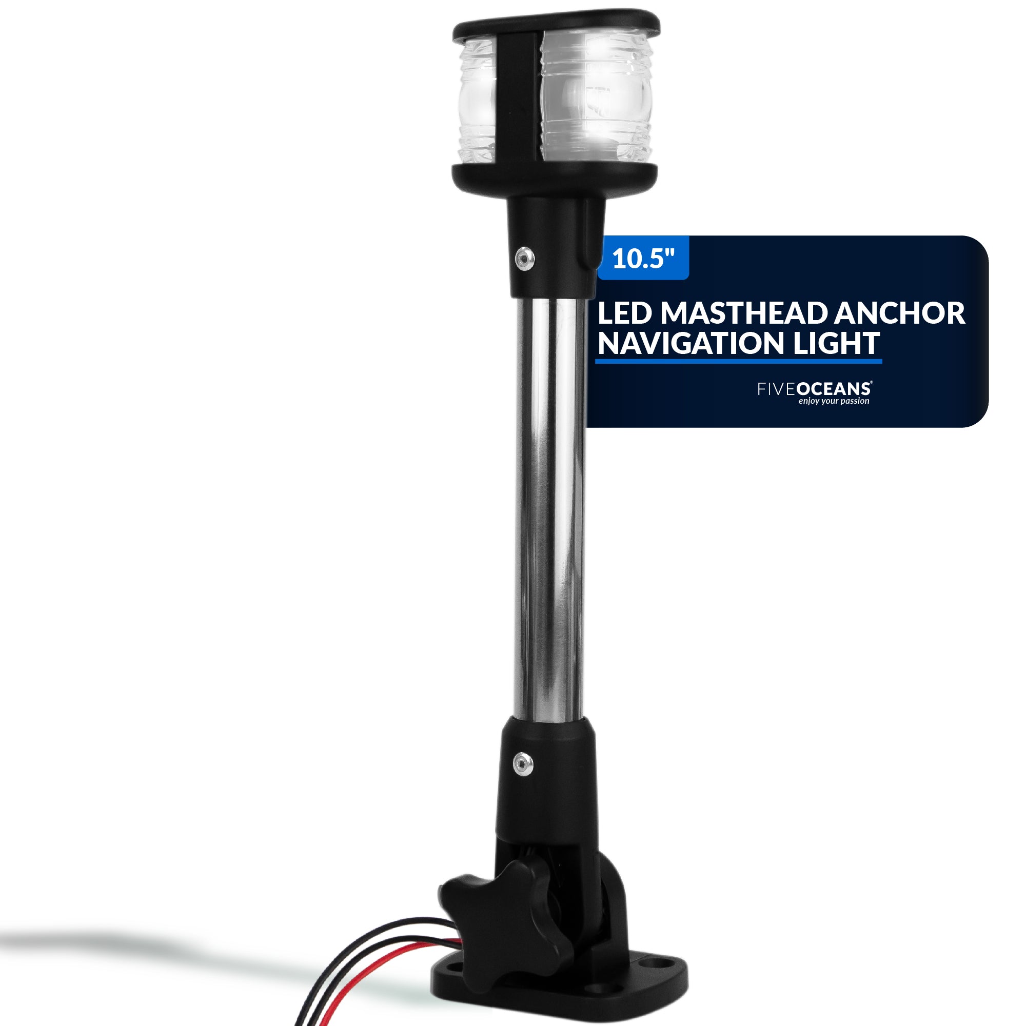 LED Anchor Navigation Light, 10.5" Fixed Mount, 2NM - FO4595