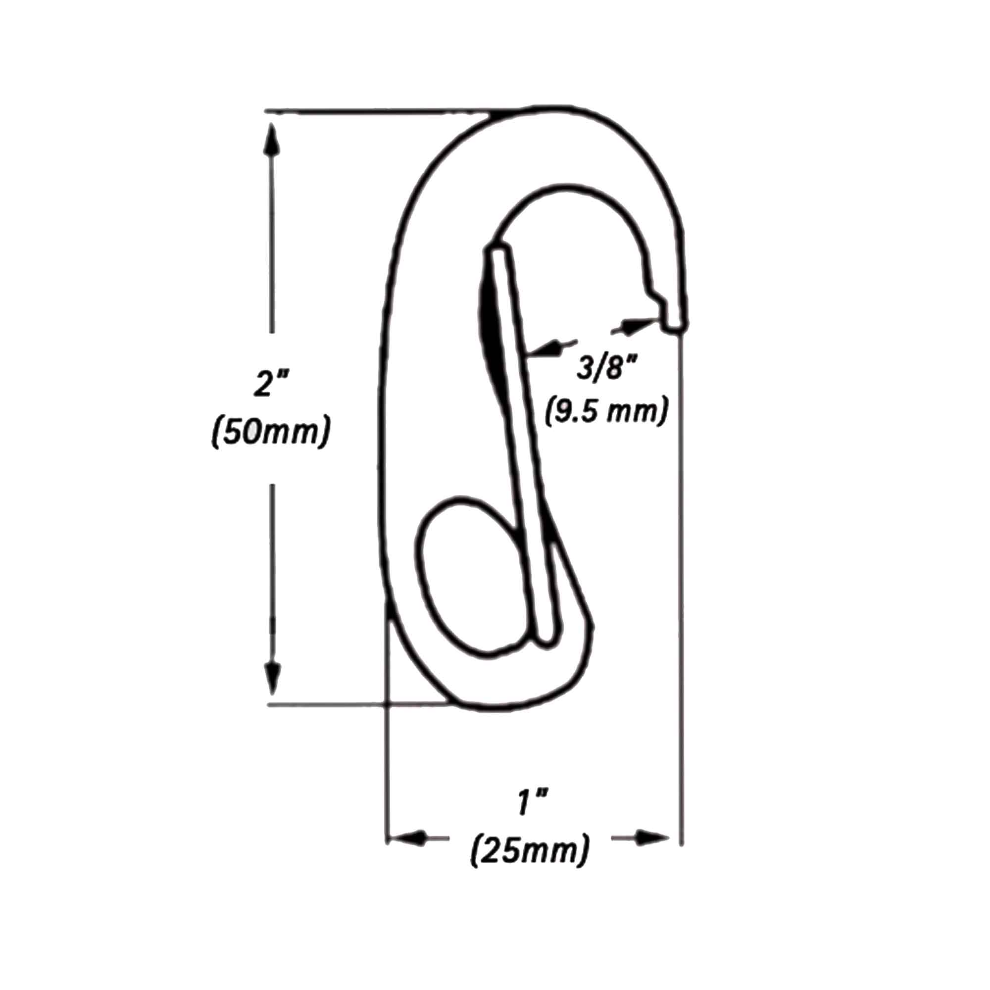 Spring Gate Snap Hook, 2" Stainless Steel 4-Pack - FO461-M4 - Five Oceans
